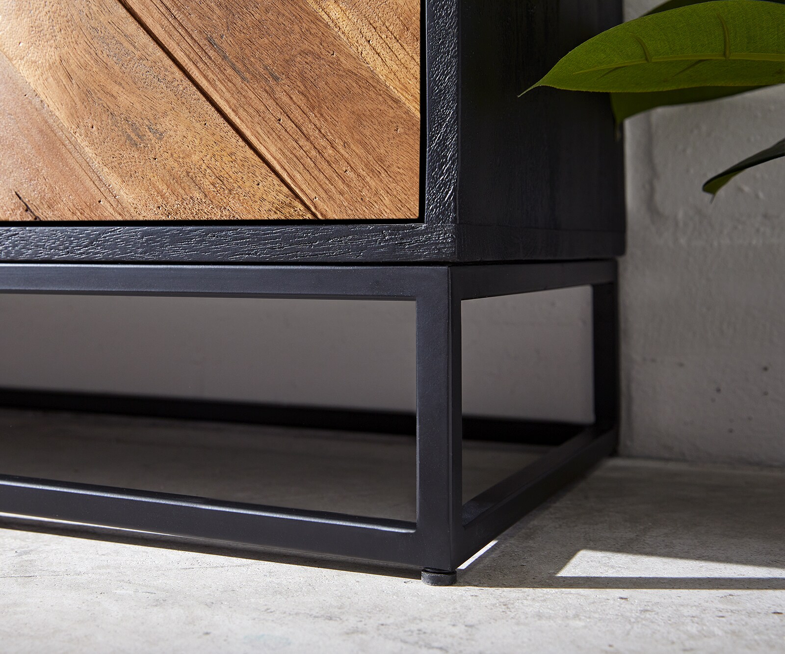 Buffet-haut Famke 120 cm Mango Teck 10 compartiments 2 portes 6