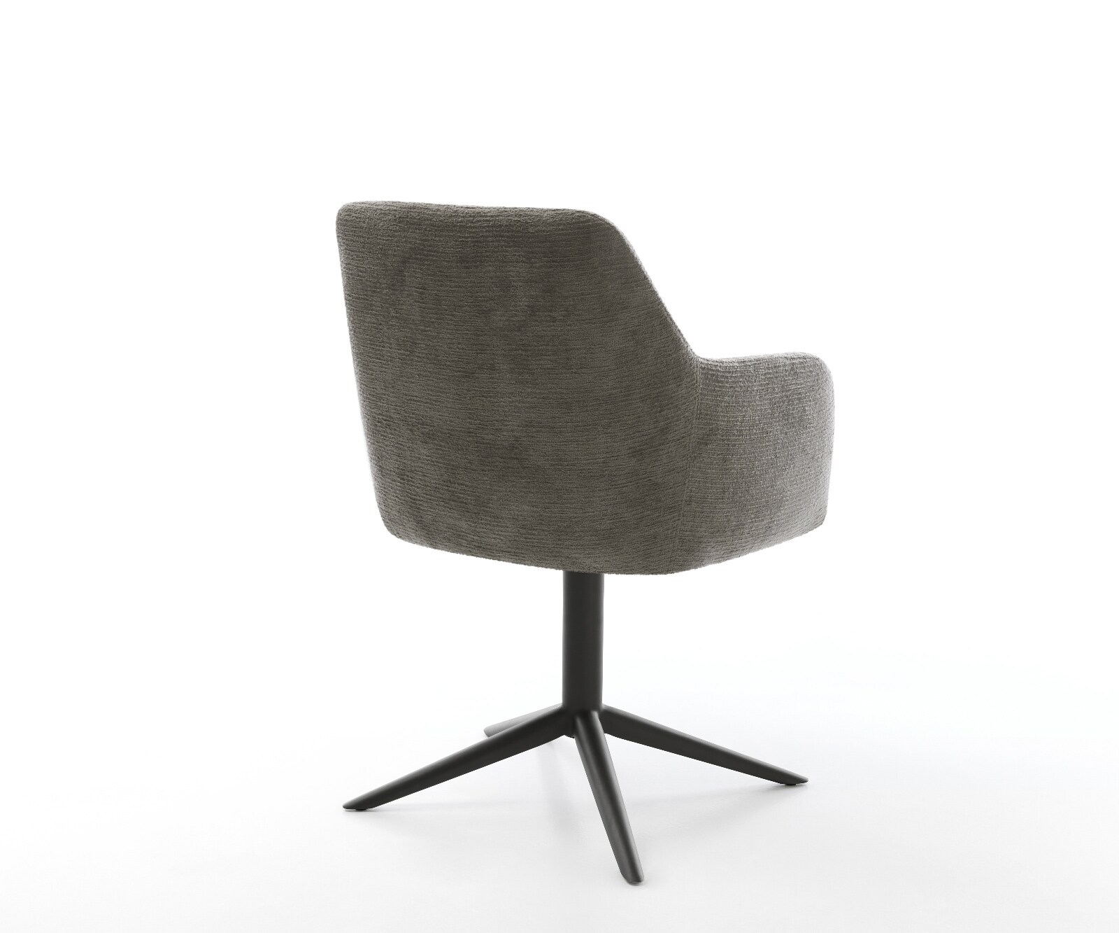 Chaise-pivotante Greg-Flex bouclé doux couleur boue pied de chaise 4 branches noir pivotement sur 360° fonction bascule resorts ensachés 5