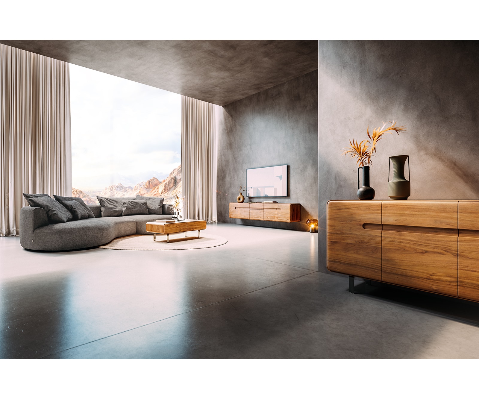 Buffet Anaya 145 cm acacia naturel 3 portes pied en L inox 6 Buffet Anaya 145 cm acacia naturel 3 portes pied en L inox 6