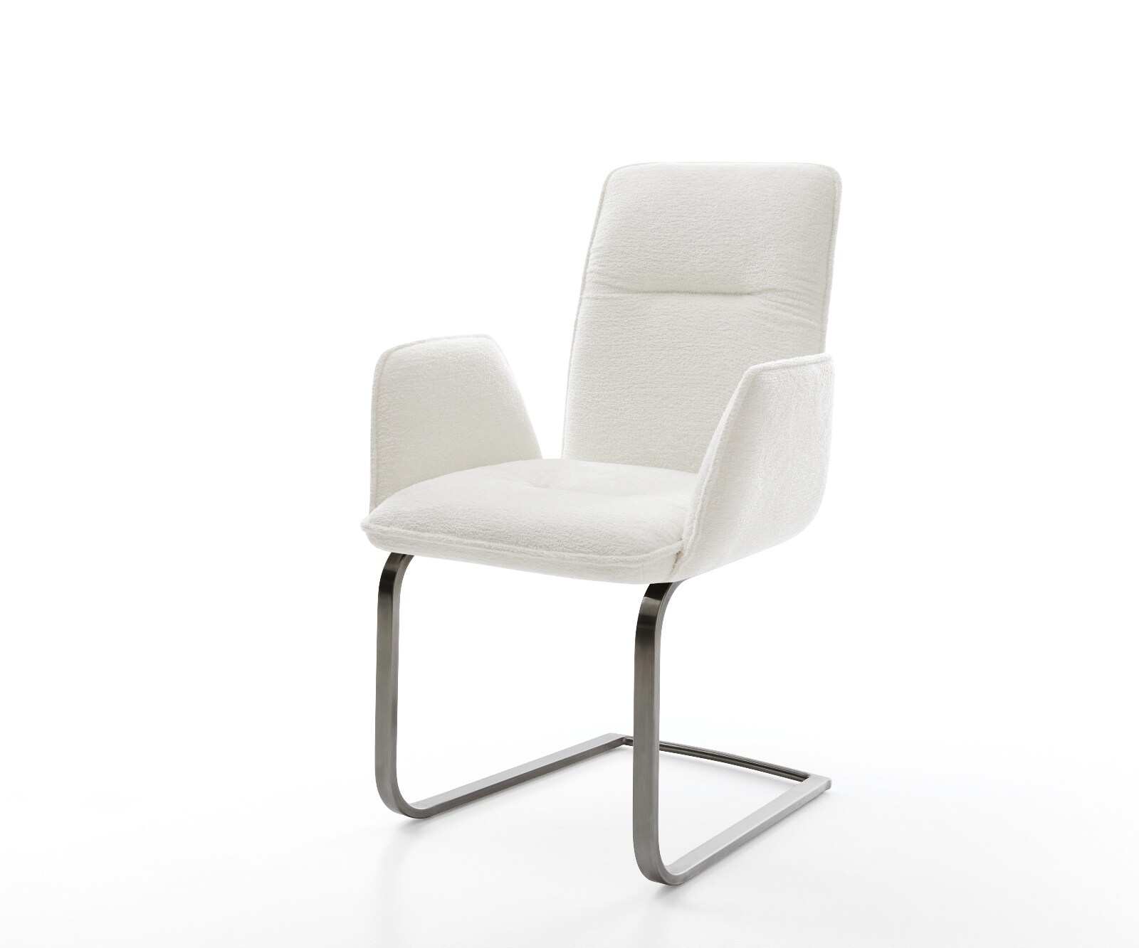 Cantilever Vinja-Flex bouclé doux beige pied cantilever plat grafiete