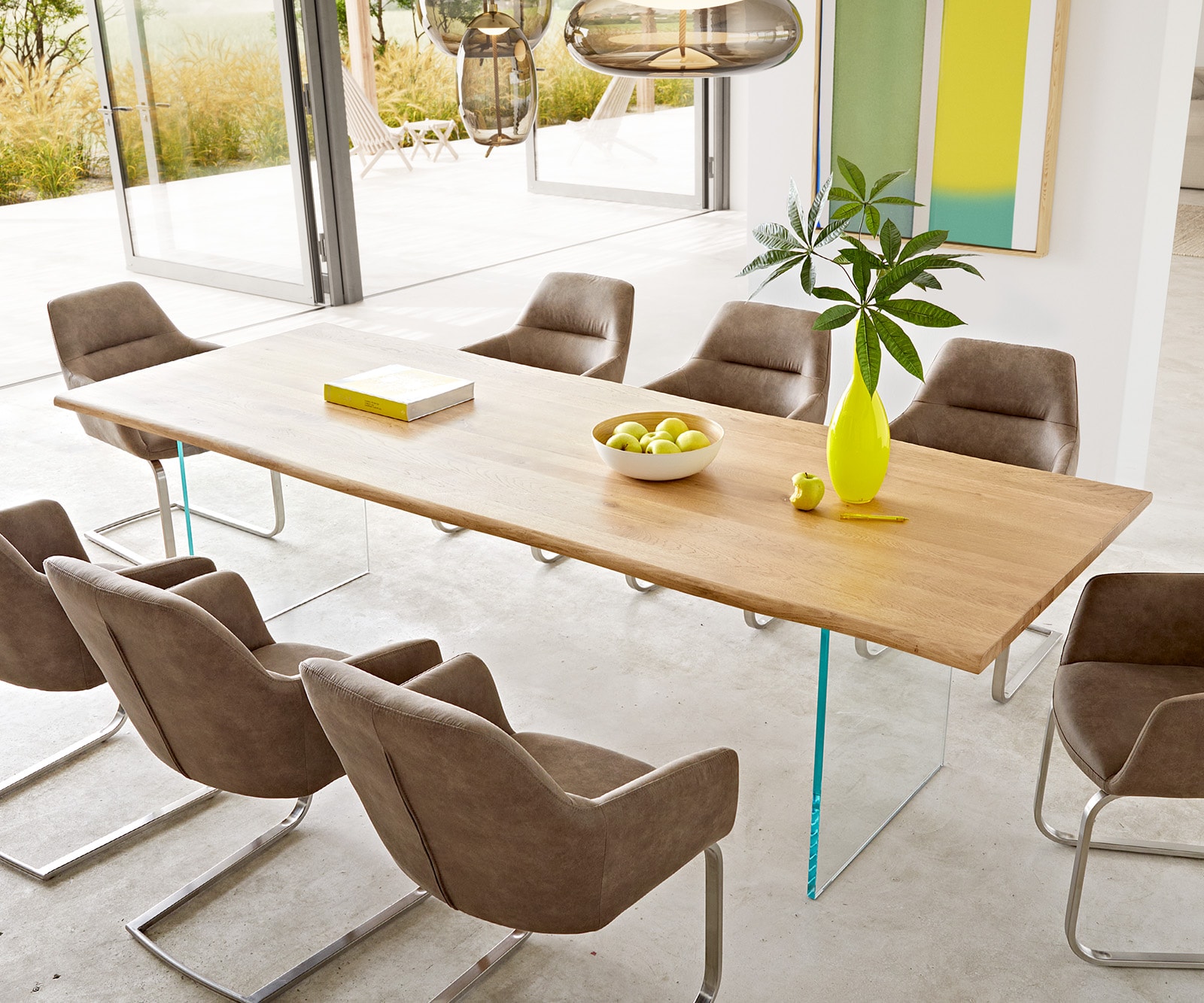 Table à manger Edge 260x100x2,5-3 chêne nature verre Live-Edge Table à manger Edge 260x100x2,5-3 chêne nature verre Live-Edge