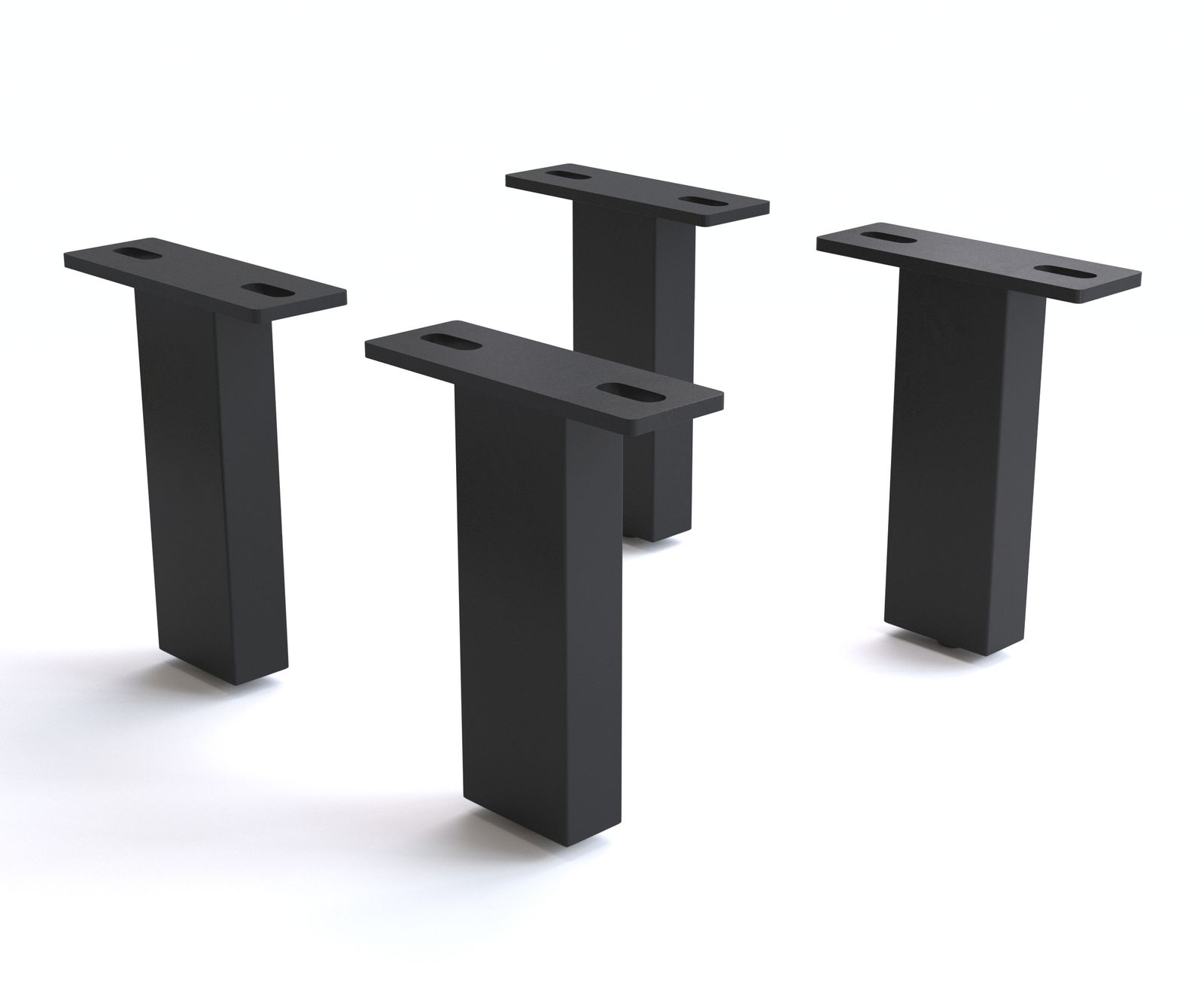 Pied-carré 15 cm métal noir pour tous types de meubles (set de 4) Pied-carré 15 cm métal noir pour tous types de meubles (set de 4)