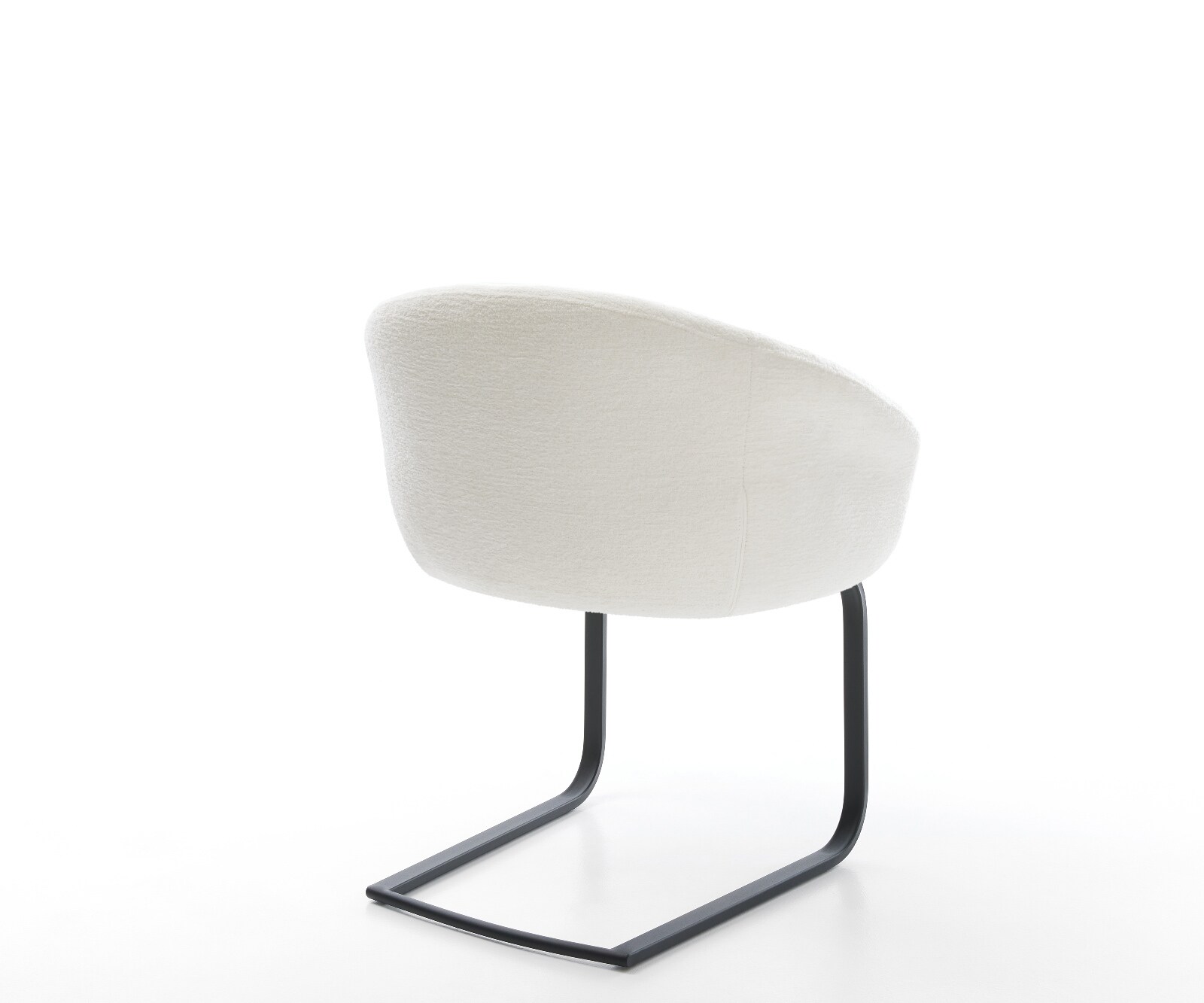 Cantilever Vinka-Flex avec accoudoirs bouclé doux beige pied cantilever plat noir resorts ensachés 5