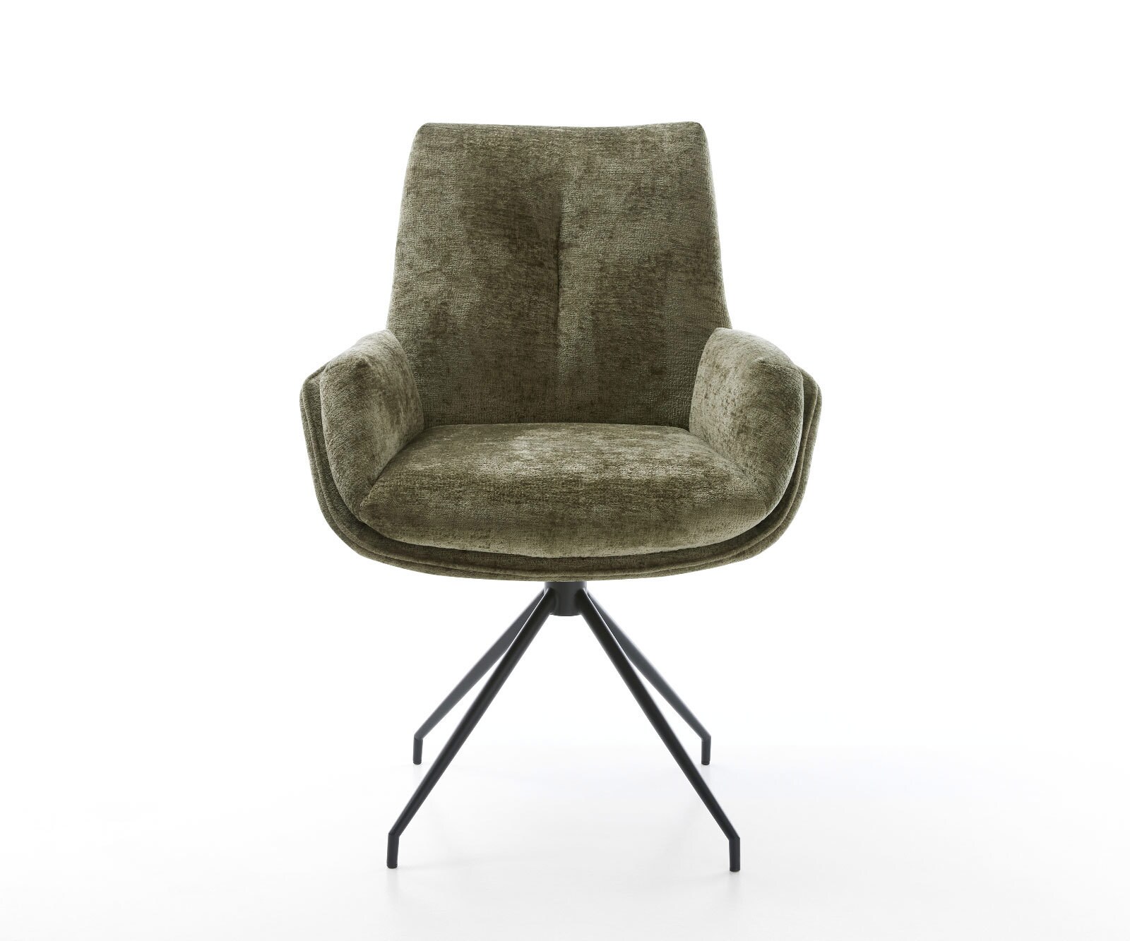 Chaise-pivotante Clea-Flex chenille olive pied croisé conique noir pivotement sur 180° 1 Chaise-pivotante Clea-Flex chenille olive pied croisé conique noir pivotement sur 180° 1