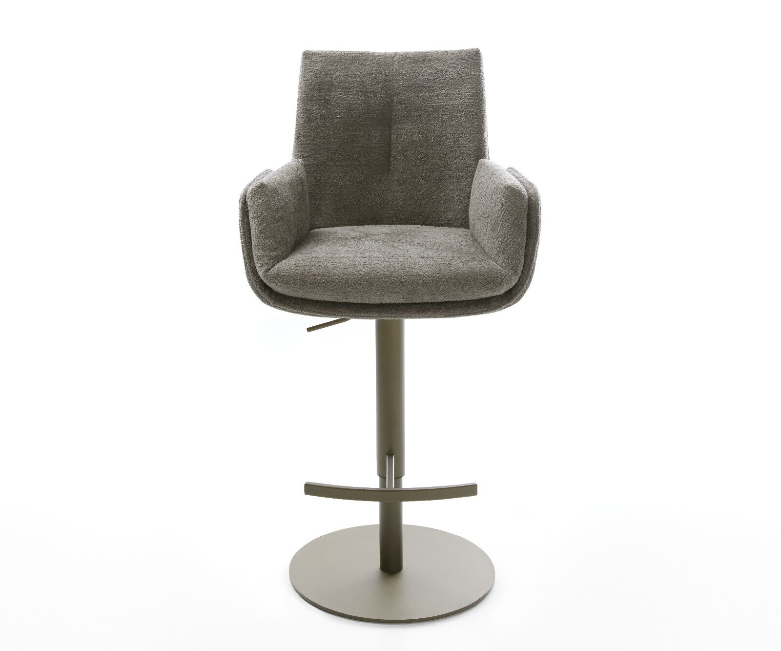 Chaise-de-bar Clea-Flex Bouclé doux Boue Pied pivotant réglable en hauteur couleur titane Couleur titane 1