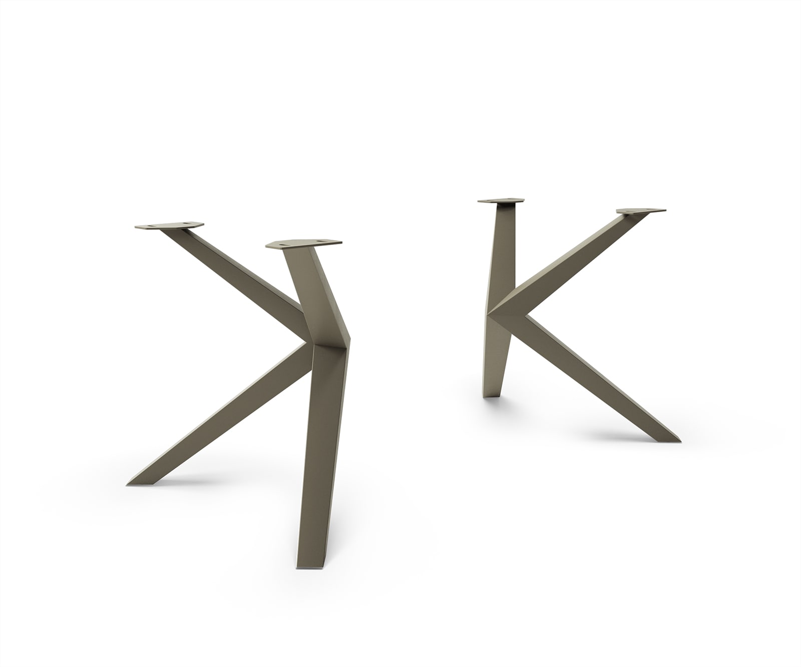 Piètement de table Zenthara anguleux métal effet titane (set de 2 pièces) Piètement de table Zenthara anguleux métal effet titane (set de 2 pièces)