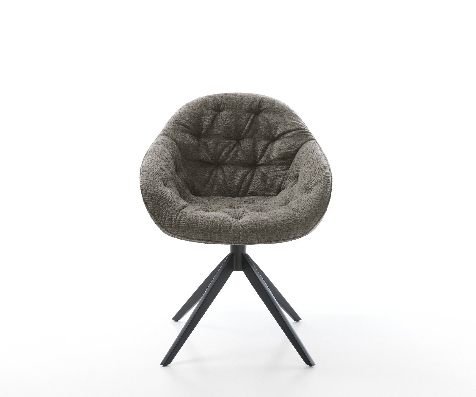 Chaise-pivotante Gaio-Flex bouclé doux couleur boue pied croisé large noir pivotement sur 360° fonction bascule 2