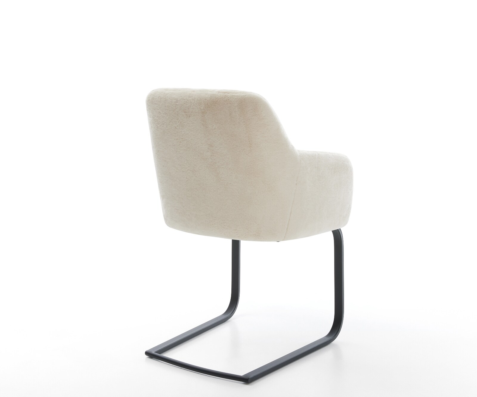 Cantilever Greg-Flex peluche crème-blanc pied cantilever plat noir resorts ensachés 5