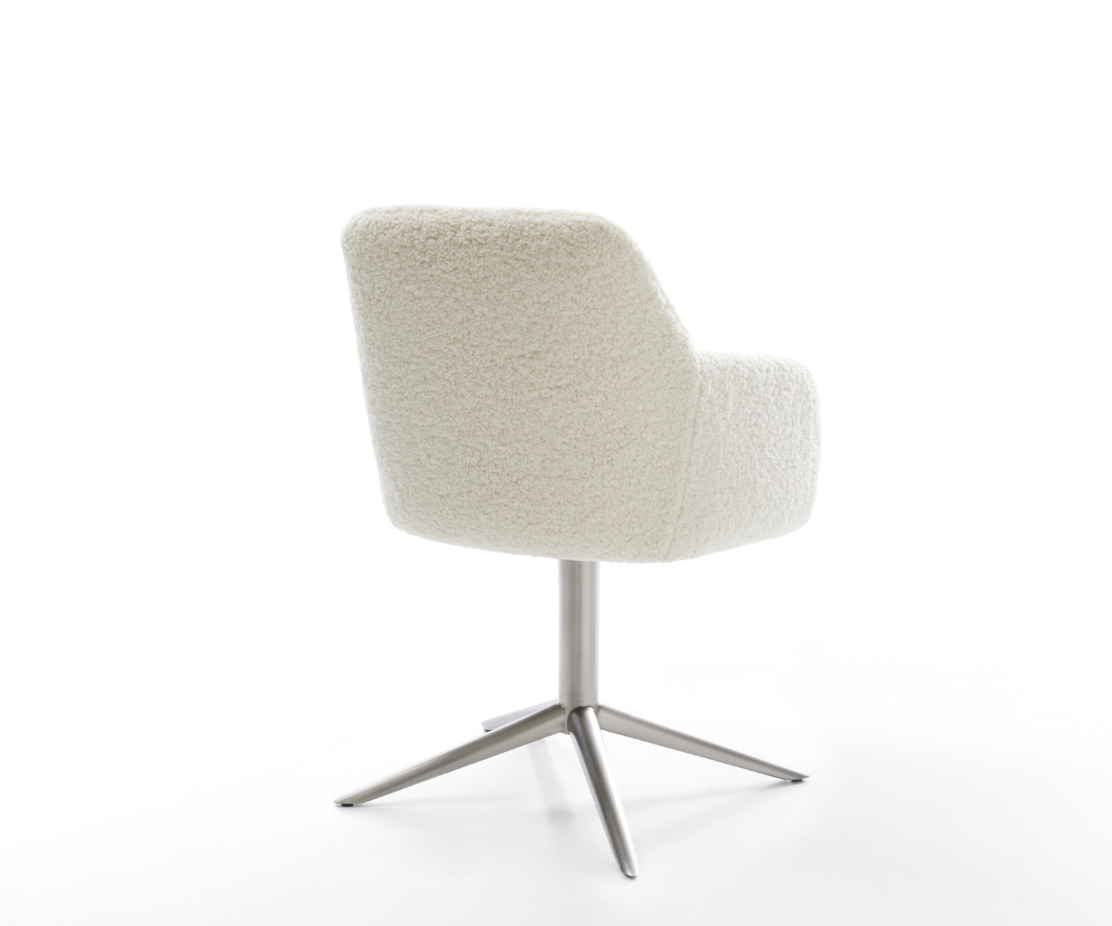 Chaise-pivotante Greg-Flex tissu teddy beige pied de chaise 4 branches acier inoxydable pivotement sur 360° fonction bascule resorts ensachés 5