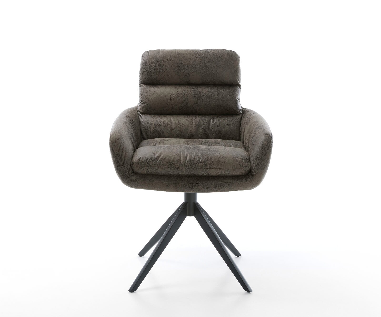 Chaise-pivotante Abelia-Flex microvelours gris antique pied croisé large noir pivotement sur 360° fonction bascule 1 Chaise-pivotante Abelia-Flex microvelours gris antique pied croisé large noir pivotement sur 360° fonction bascule 1