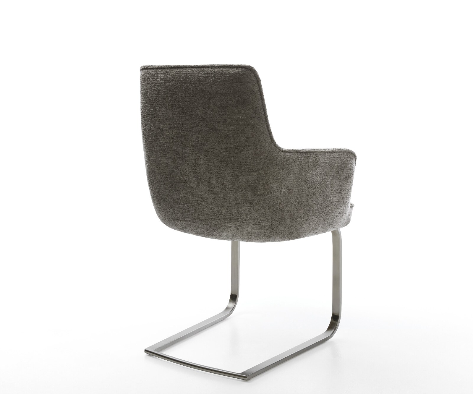 Cantilever Heira-Flex avec accoudoirs bouclé doux couleur boue pied cantilever plat grafiete resorts ensachés 5