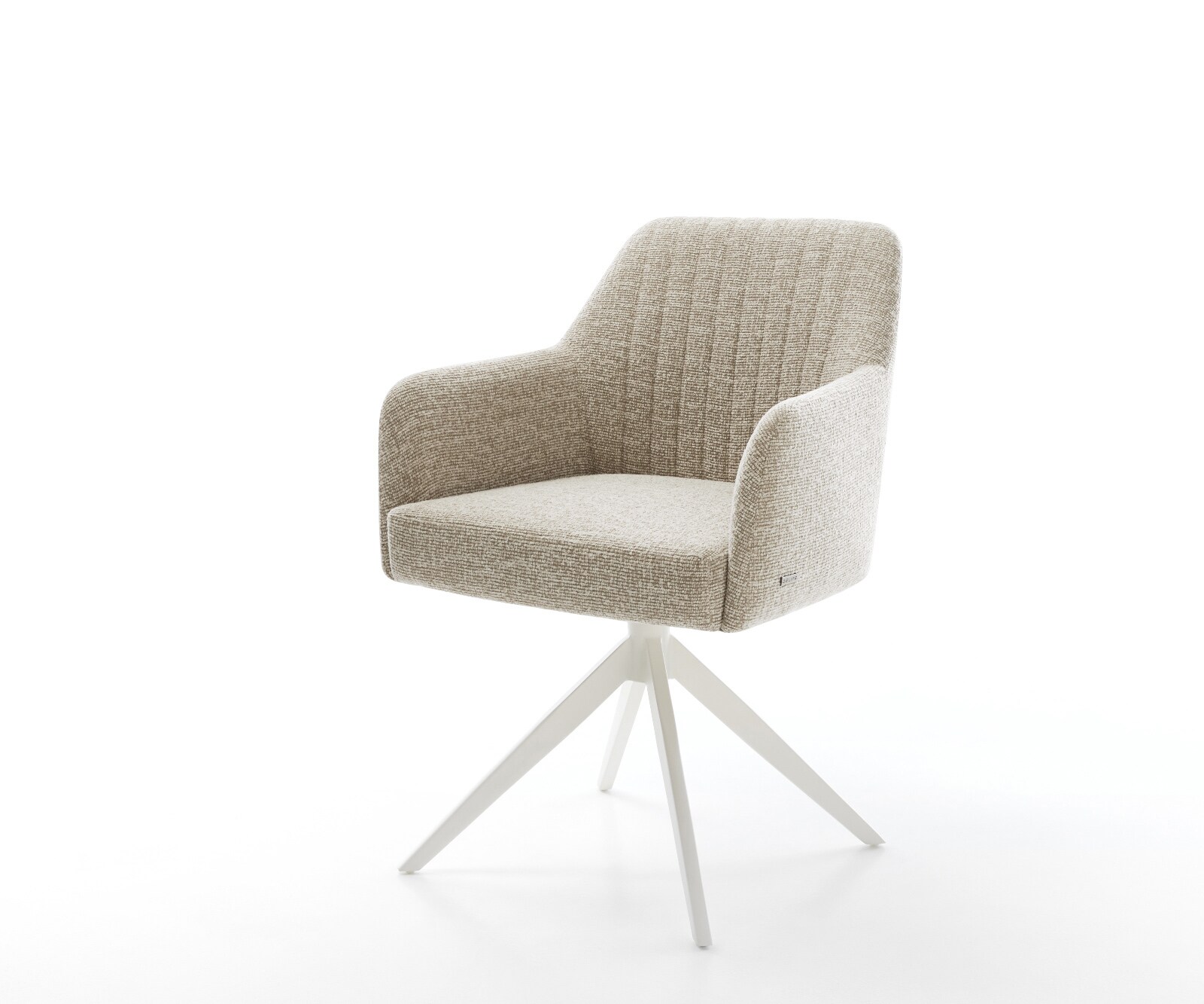 Chaise-pivotante Greg-Flex tissu tissé doux beige pied croisé large blanc pivotement sur 360° fonction bascule resorts ensachés 1