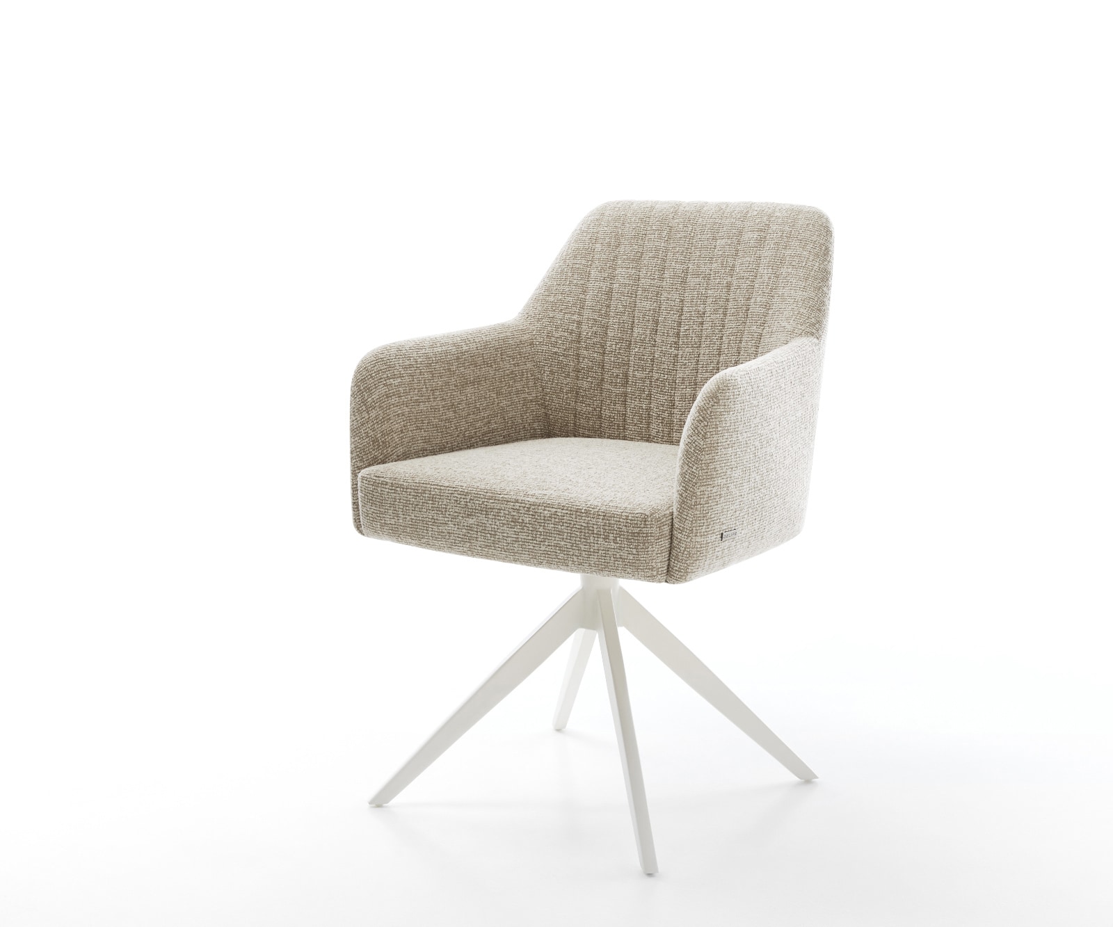 Chaise-pivotante Greg-Flex tissu tissé doux beige pied croisé large blanc pivotement sur 360° fonction bascule resorts ensachés 1