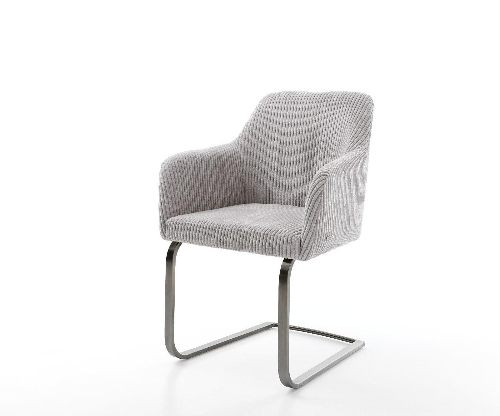 Cantilever Greg-Flex côtelé gris argenté pied cantilever plat grafiete ressorts ensachés Cantilever Greg-Flex côtelé gris argenté pied cantilever plat grafiete ressorts ensachés