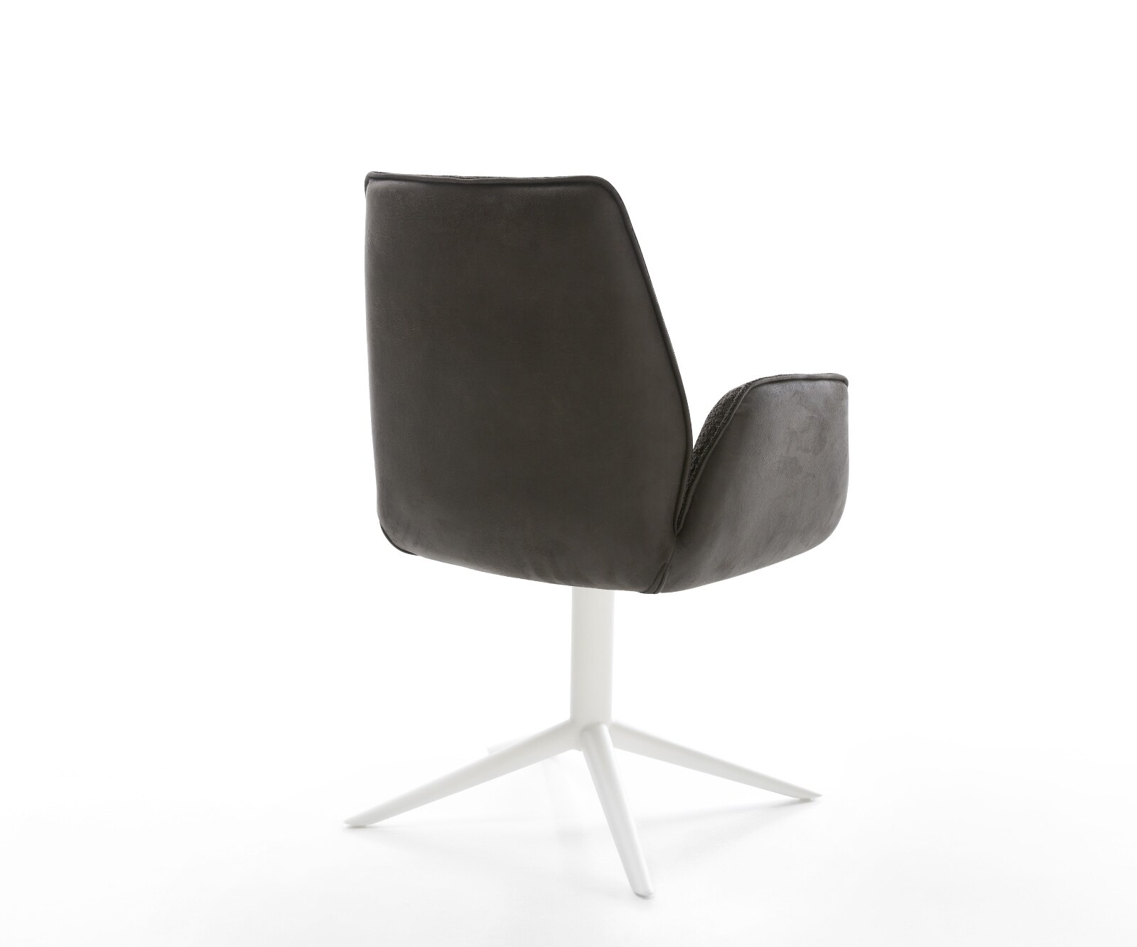 Chaise-pivotante Zoa-Flex tissu mixte noir pied de chaise 4 branches blanc pivotement sur 360° fonction bascule ressorts ensachés 5