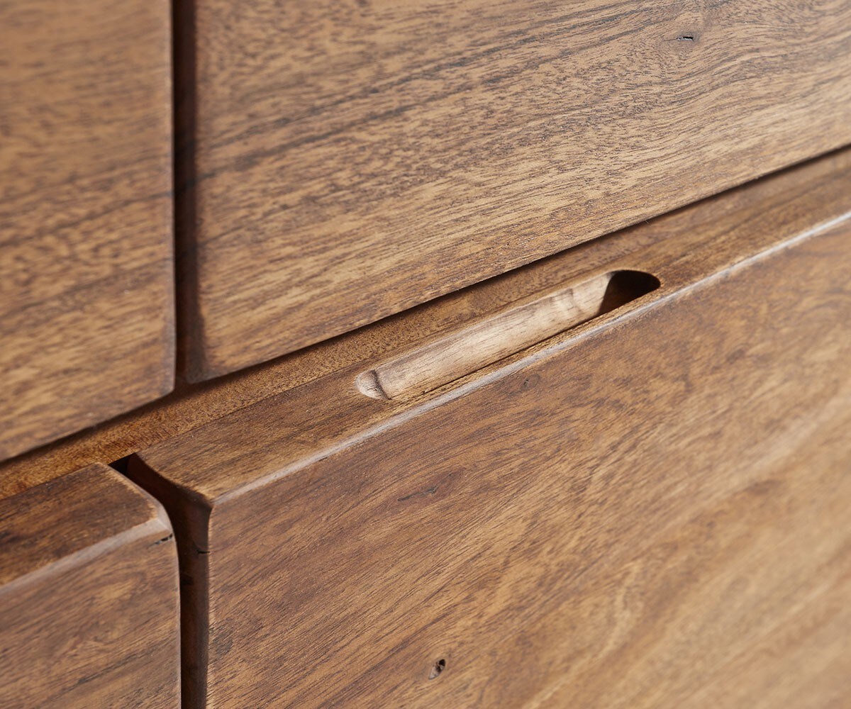 Commode Live-Edge 172 cm acacia marron 4 portes 4 tiroirs 5