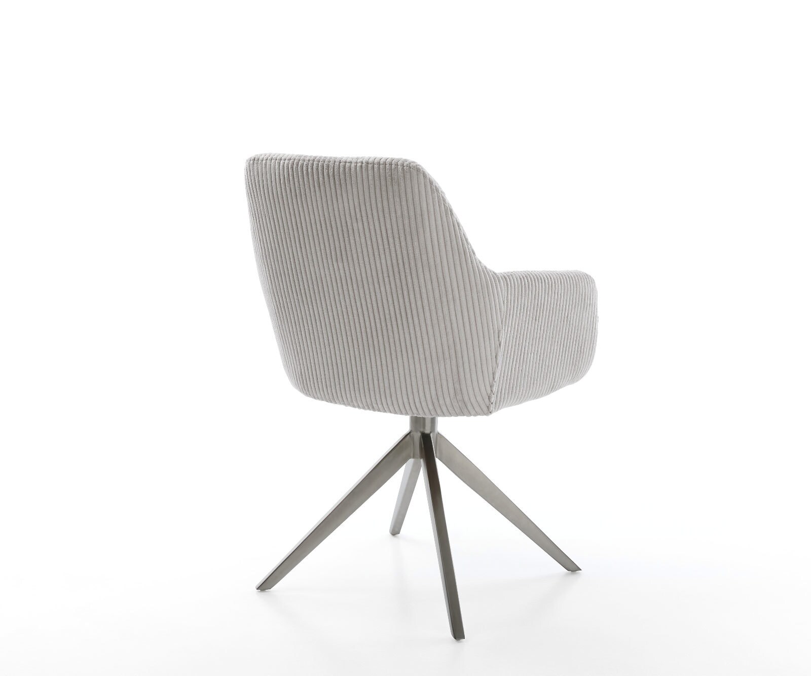 Chaise-pivotante Pejo-Flex côtelé gris argenté pied croisé large grafiete pivotement sur 360° fonction bascule ressorts ensachés 5