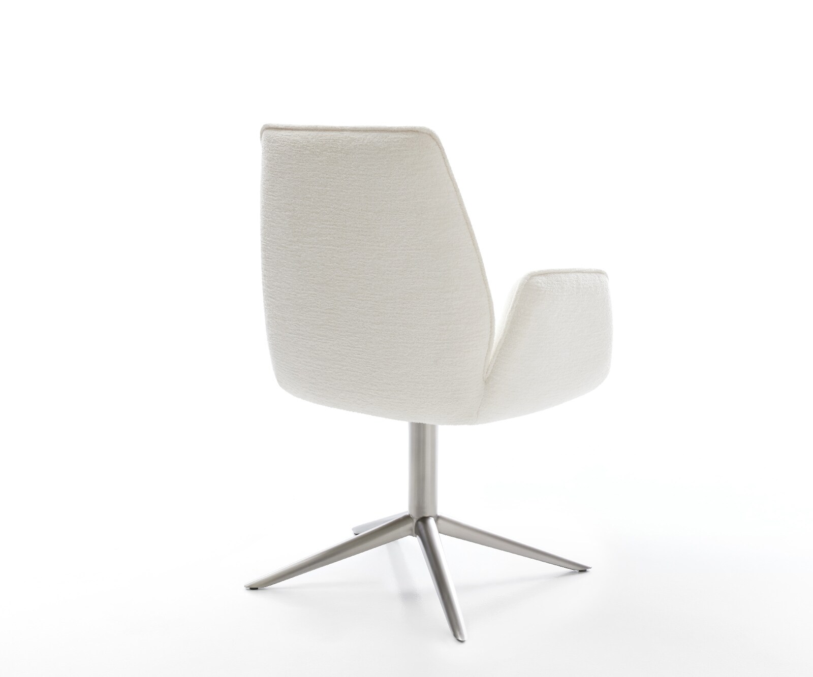 Chaise-pivotante Zoa-Flex bouclé doux beige pied de chaise 4 branches acier inoxydable pivotement sur 360° fonction bascule resorts ensachés 5