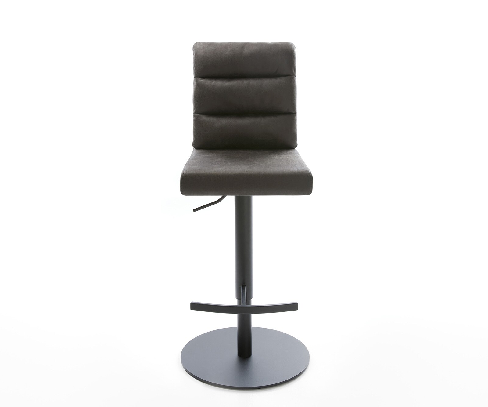 Chaise-de-bar Pela-Flex vintage anthracite base tournante réglable en haut métal 1