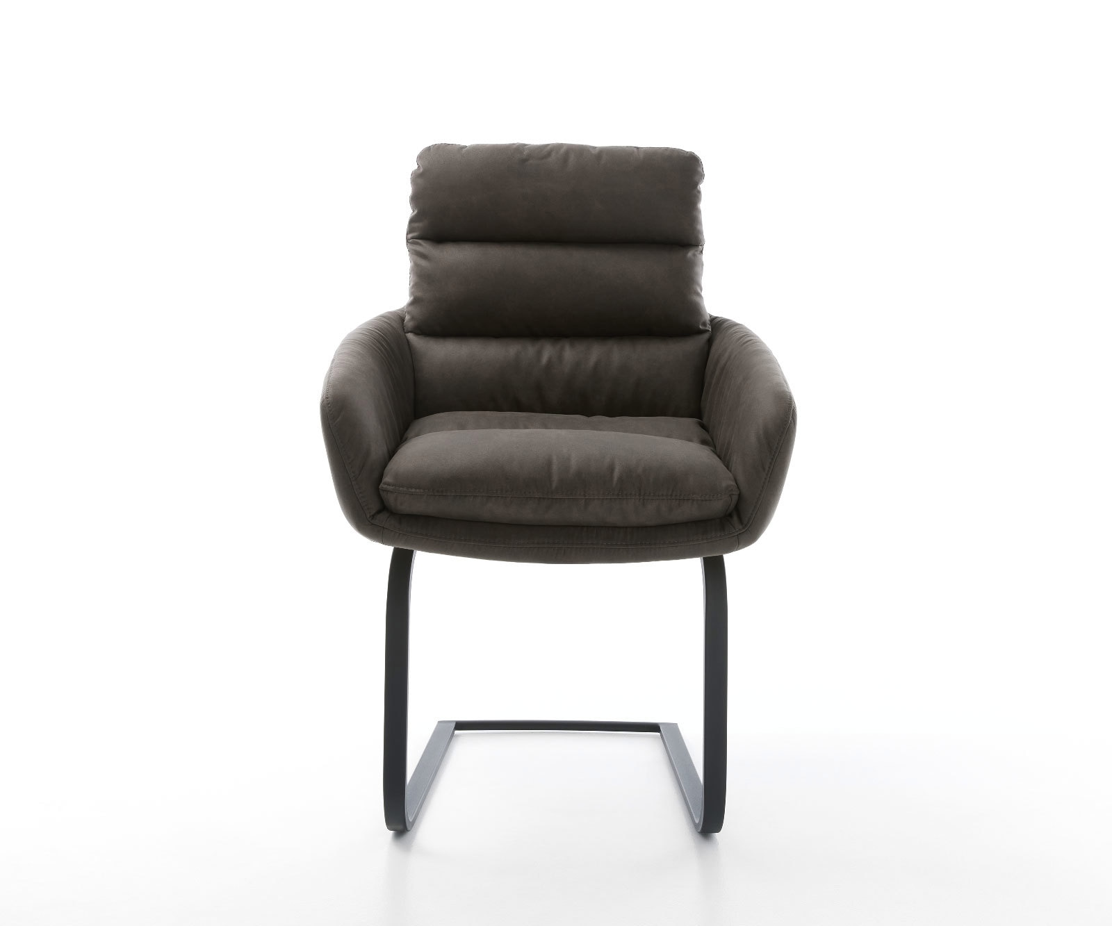 Cantilever Abelia-Flex avec accoudoirs microvelours anthracite vintage pied cantilever plat noir 1 Cantilever Abelia-Flex avec accoudoirs microvelours anthracite vintage pied cantilever plat noir 1