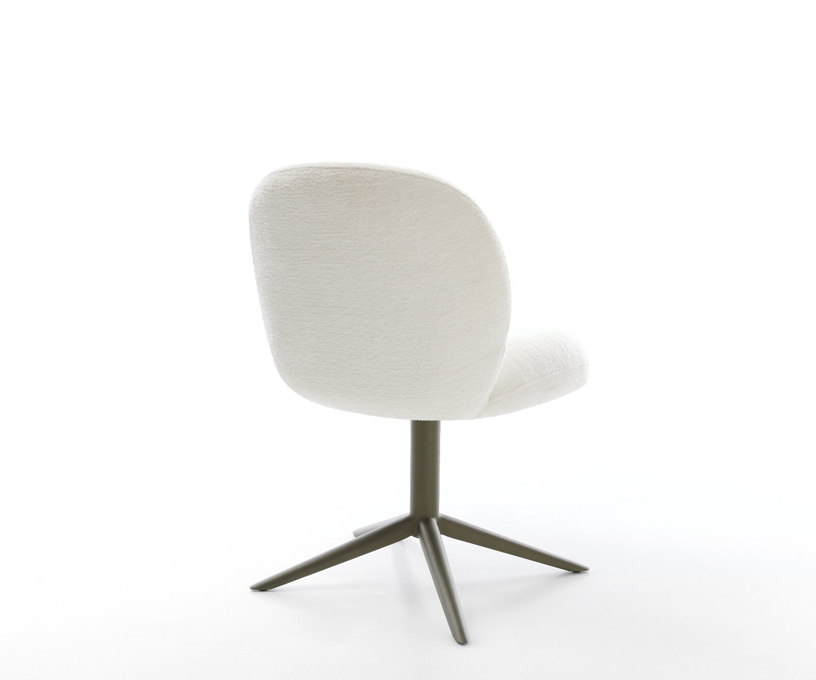 Chaise-pivotante Nube-Flex bouclé doux beige pied de chaise 4 branches aspect titane pivotement sur 360° fonction bascule resorts ensachés 5