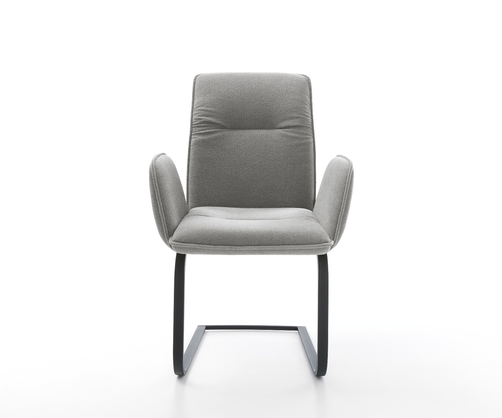 Cantilever Vinja-Flex tissu structuré doux gris pied cantilever plat noir 2