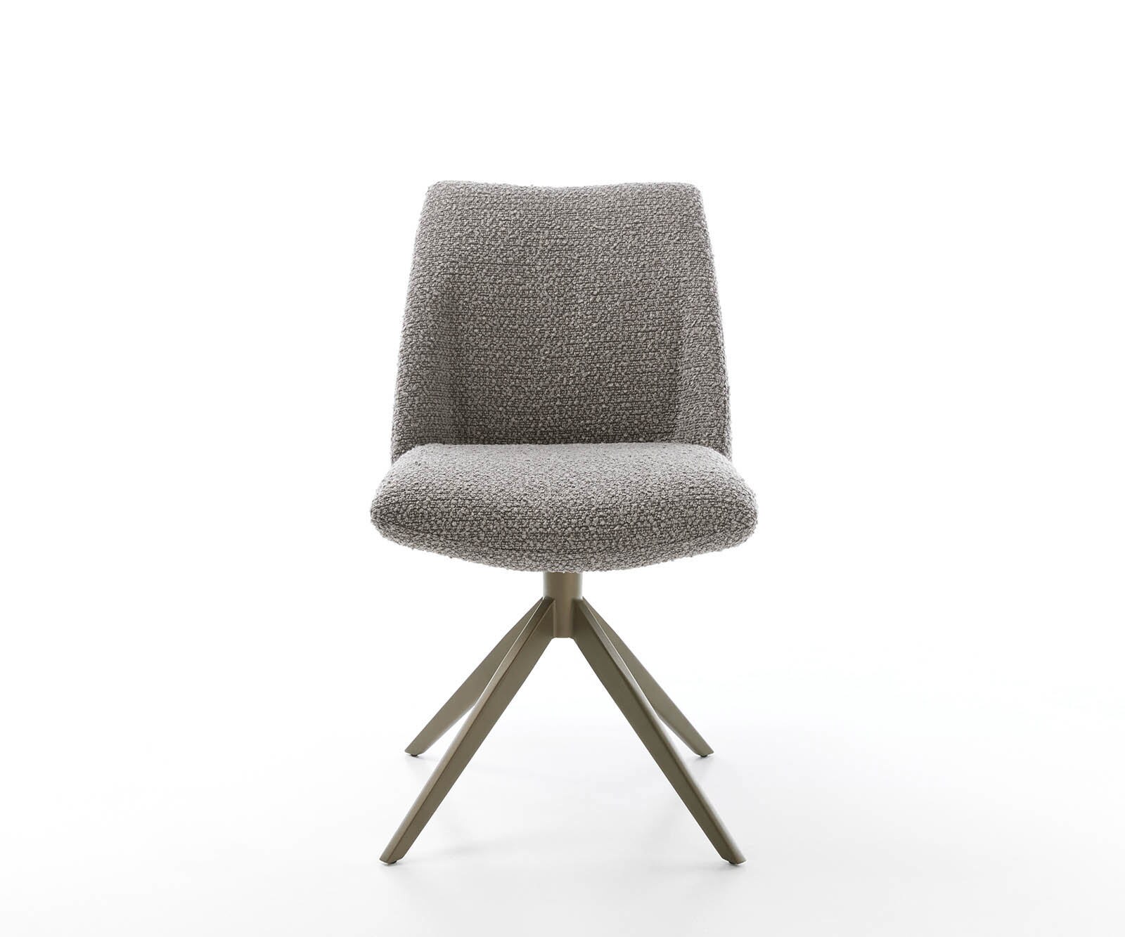 Chaise-pivotante Elso-Flex bouclé gris argenté pied croisé large aspect titane pivotement sur 360° ressorts ensachés 1 Chaise-pivotante Elso-Flex bouclé gris argenté pied croisé large aspect titane pivotement sur 360° ressorts ensachés 1