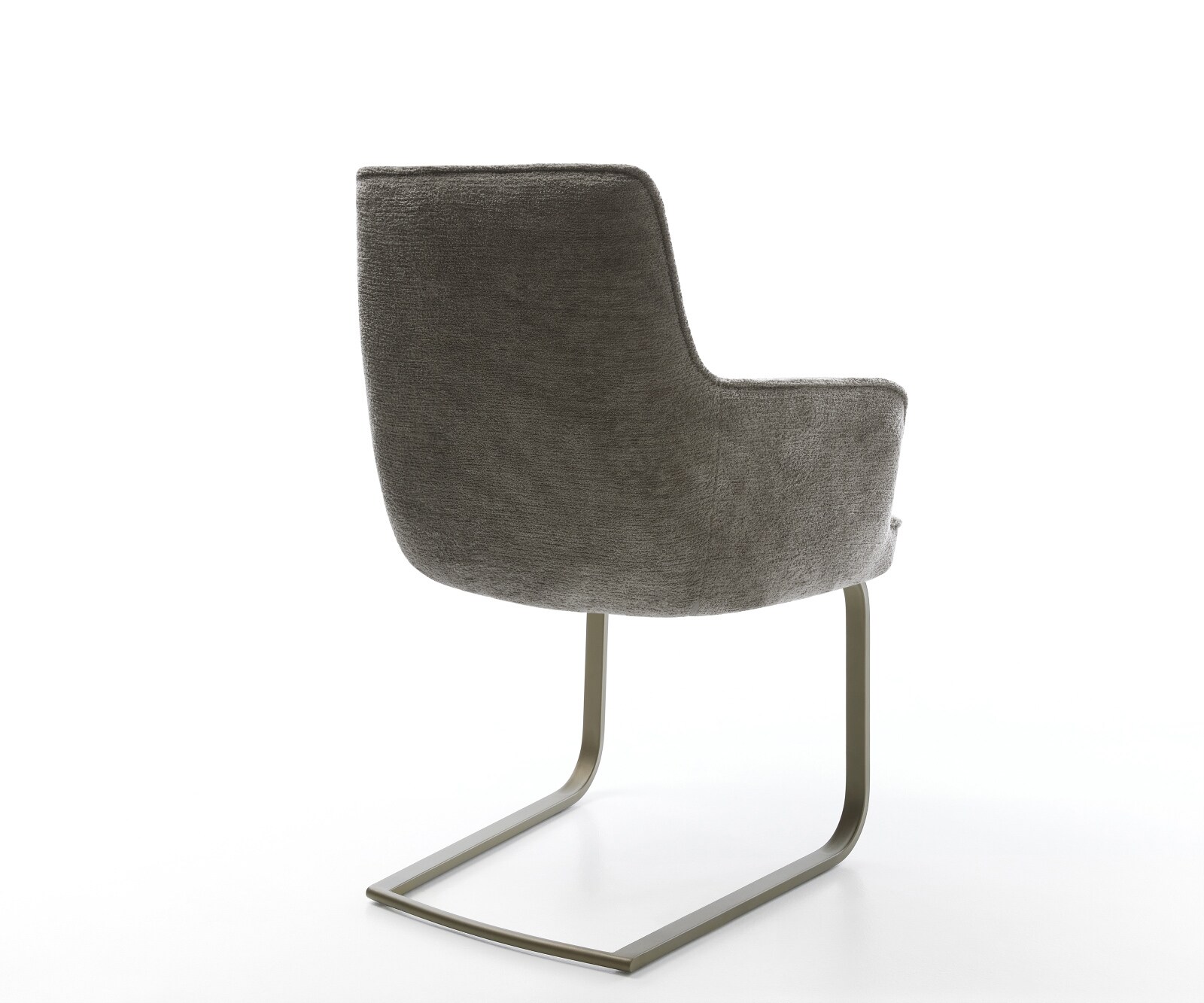 Cantilever Heira-Flex avec accoudoirs bouclé doux couleur boue pied cantilever plat aspect titane resorts ensachés 5