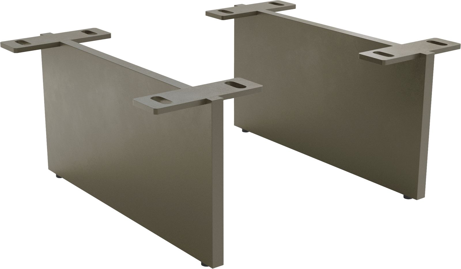 Pied effet suspendu finition effet titane 15 cm pour meubles de rangement d’une profondeur de 35 cm (lot de 2)