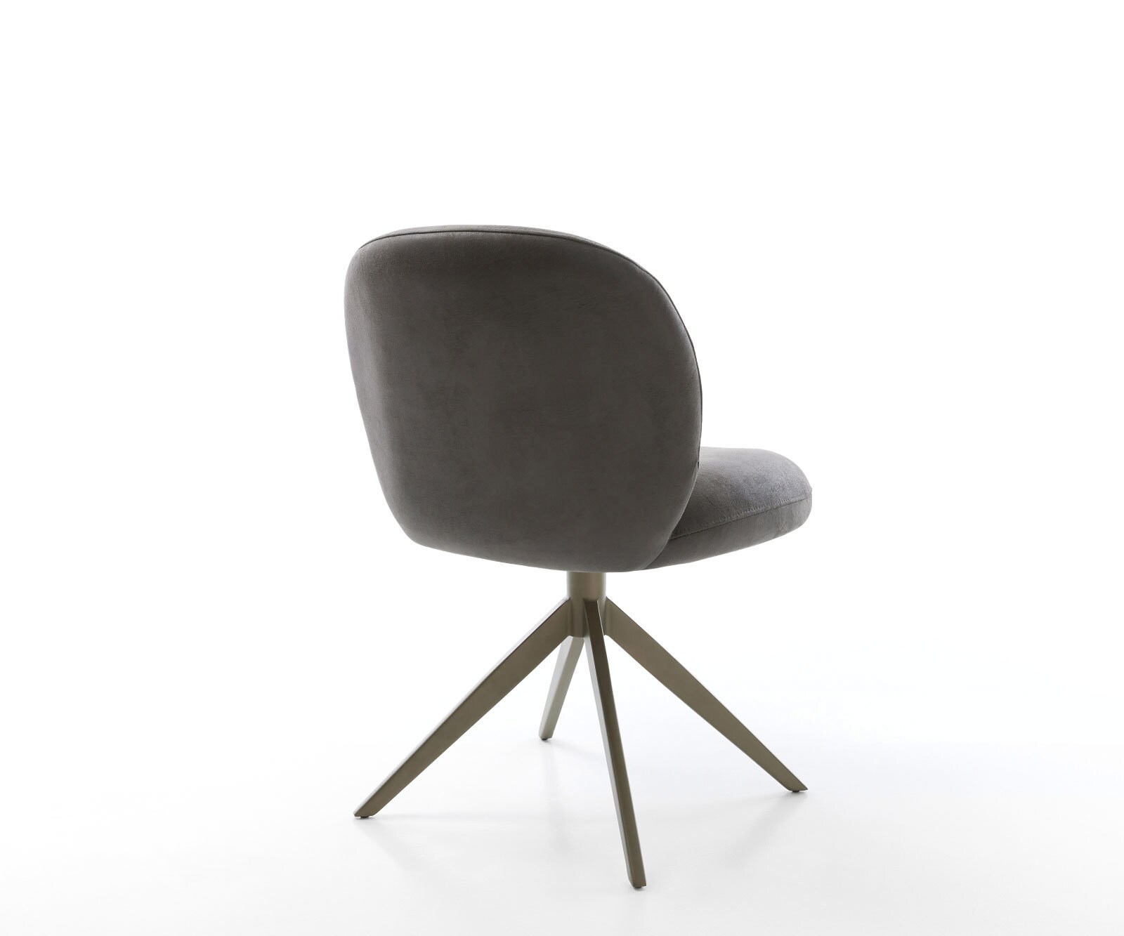 Chaise-pivotante Nube-Flex microvelours anthracite vintage pied croisé large aspect titane pivotement sur 360° fonction bascule ressorts ensachés 4