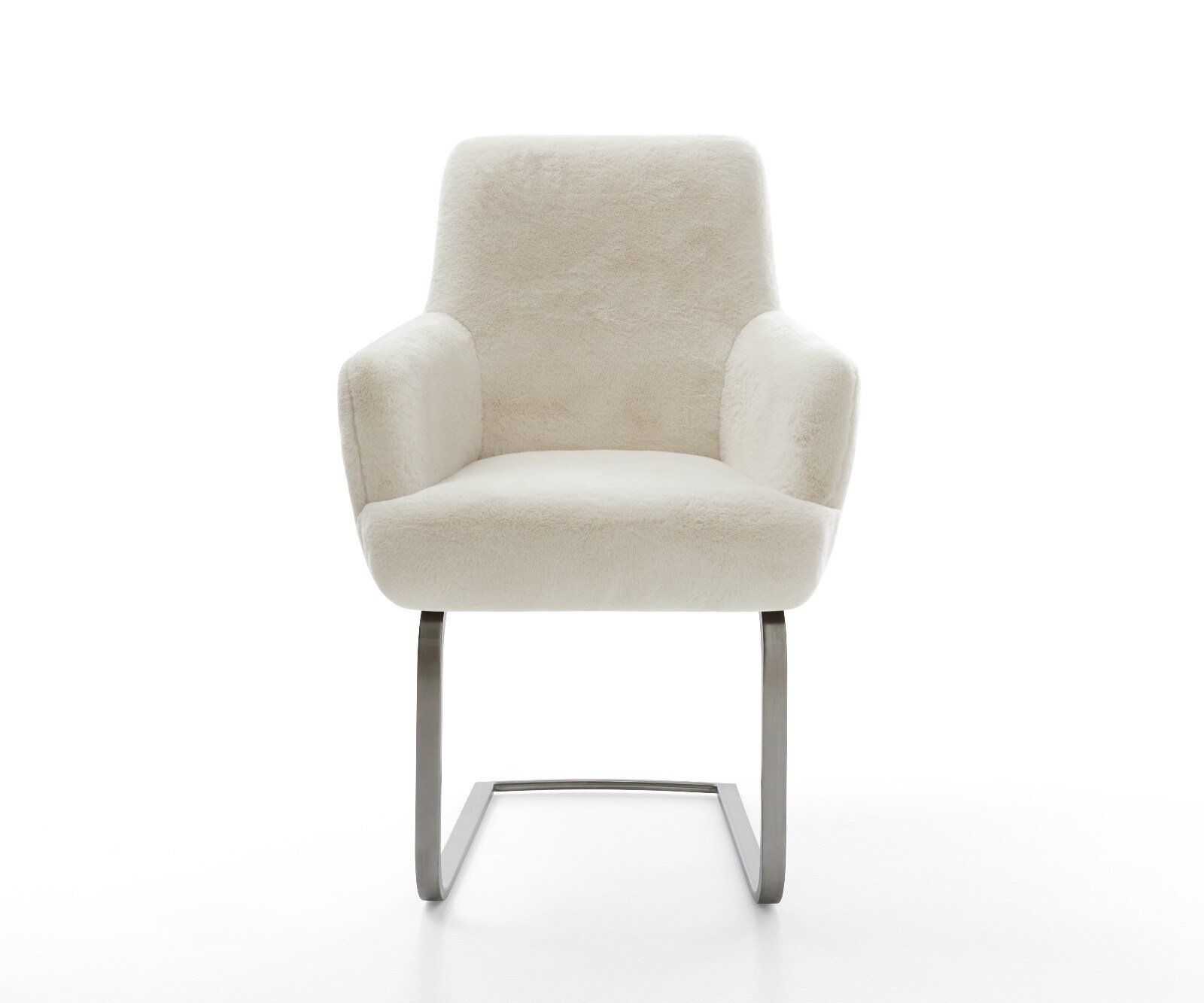 Cantilever Heira-Flex avec accoudoirs peluche crème-blanc pied cantilever plat grafiete resorts ensachés 2