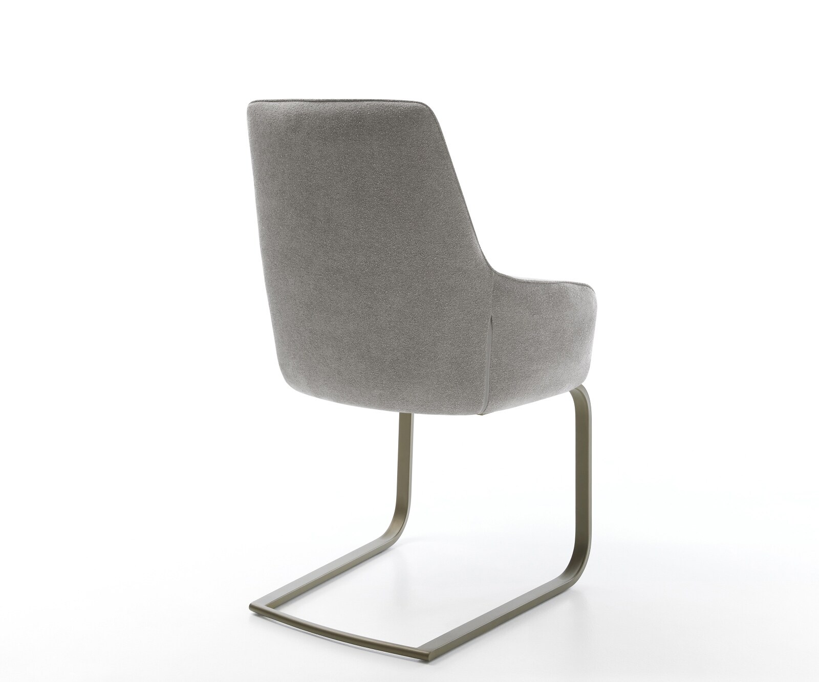 Cantilever Zelia-Flex avec accoudoirs tissu structuré doux Grau gris pied cantilever plat aspect titane ressorts ensachés 5