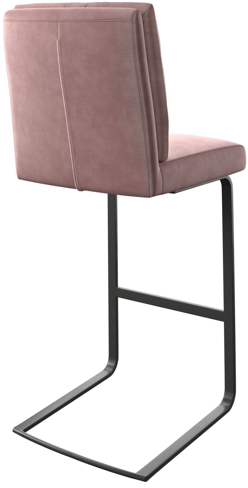 Chaise-de-bar Pela-Flex velours rosé chaise cantilever métal plat 5