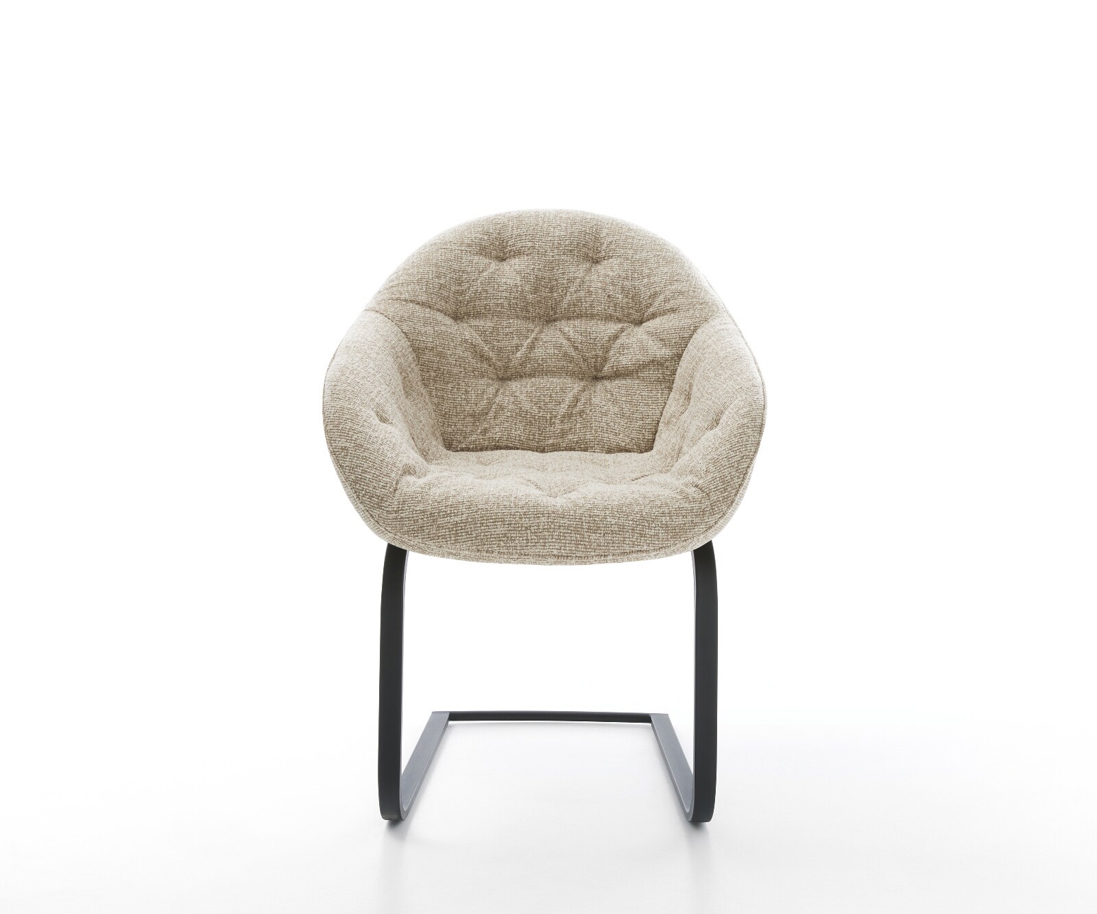 Cantilever Gaio-Flex tissu tissé doux beige pied cantilever plat noir 2