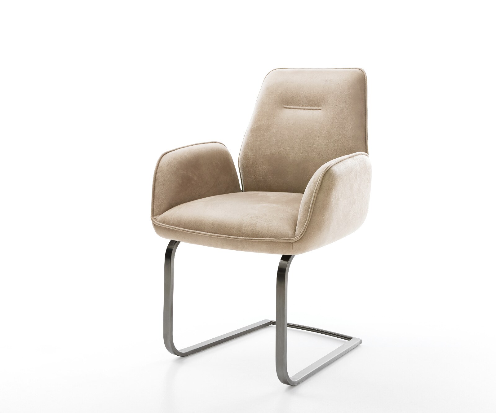 Cantilever Zoa-Flex microvelours beige vintage pied cantilever plat grafiete ressorts ensachés