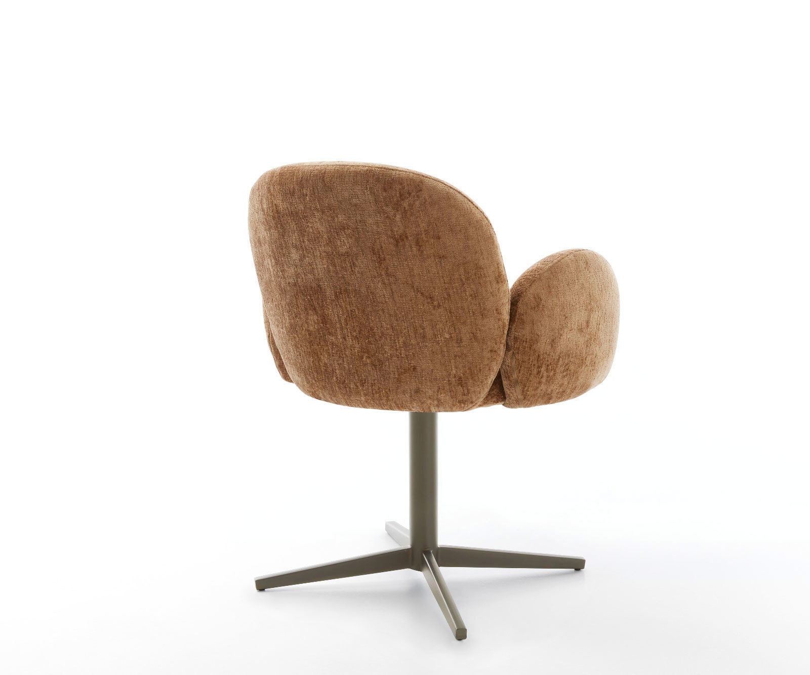 Chaise-pivotante Nube-Flex avec accoudoirs chenille rouille pied de chaise 4 branches aspect titane pivotement sur 360° ressorts ensachés 4 Chaise-pivotante Nube-Flex avec accoudoirs chenille rouille pied de chaise 4 branches aspect titane pivotement sur 360° ressorts ensachés 4