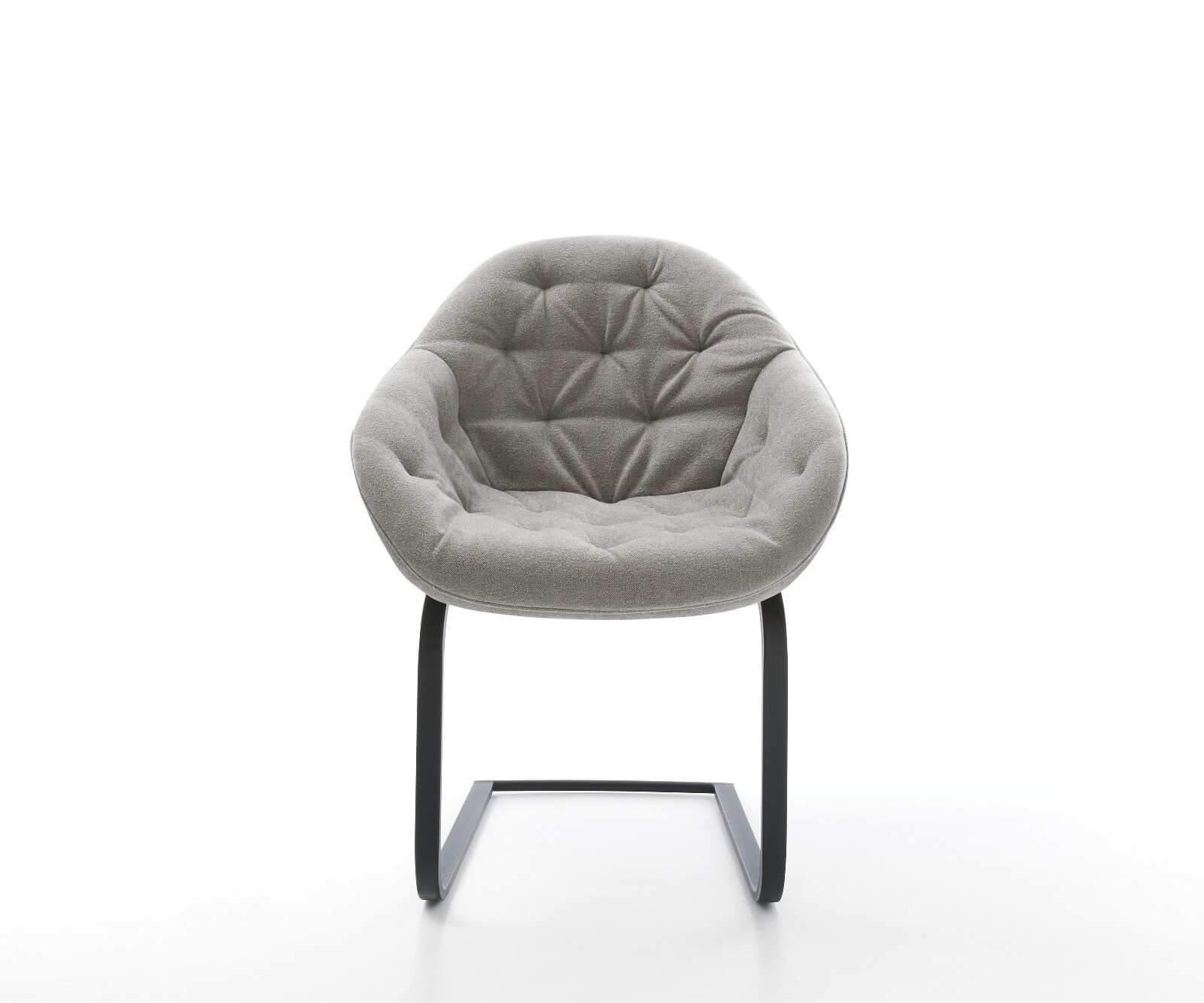 Cantilever Gaio-Flex tissu structuré doux gris pied cantilever plat noir 2