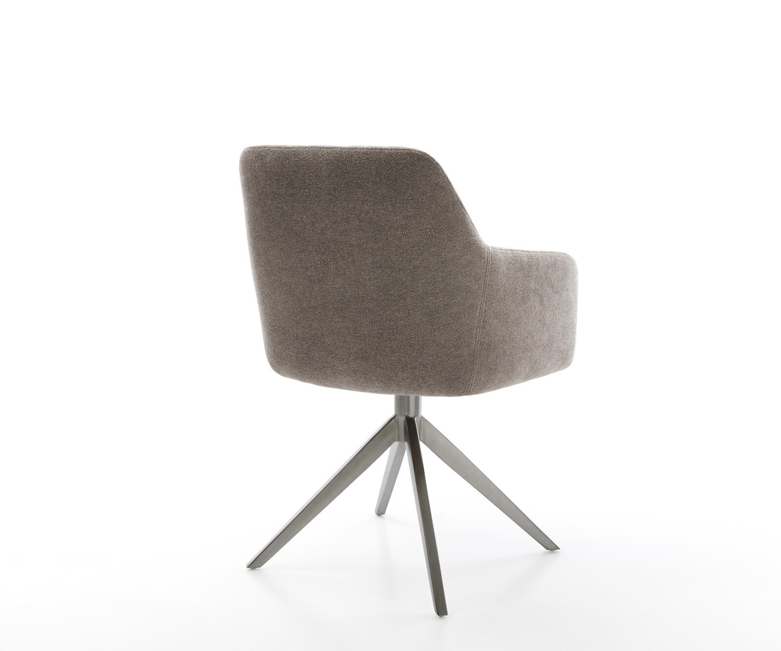 Chaise-pivotante Greg-Flex tissu structuré doux taupe pied croisé large grafiete pivotement sur 360° fonction bascule ressorts ensachés 4
