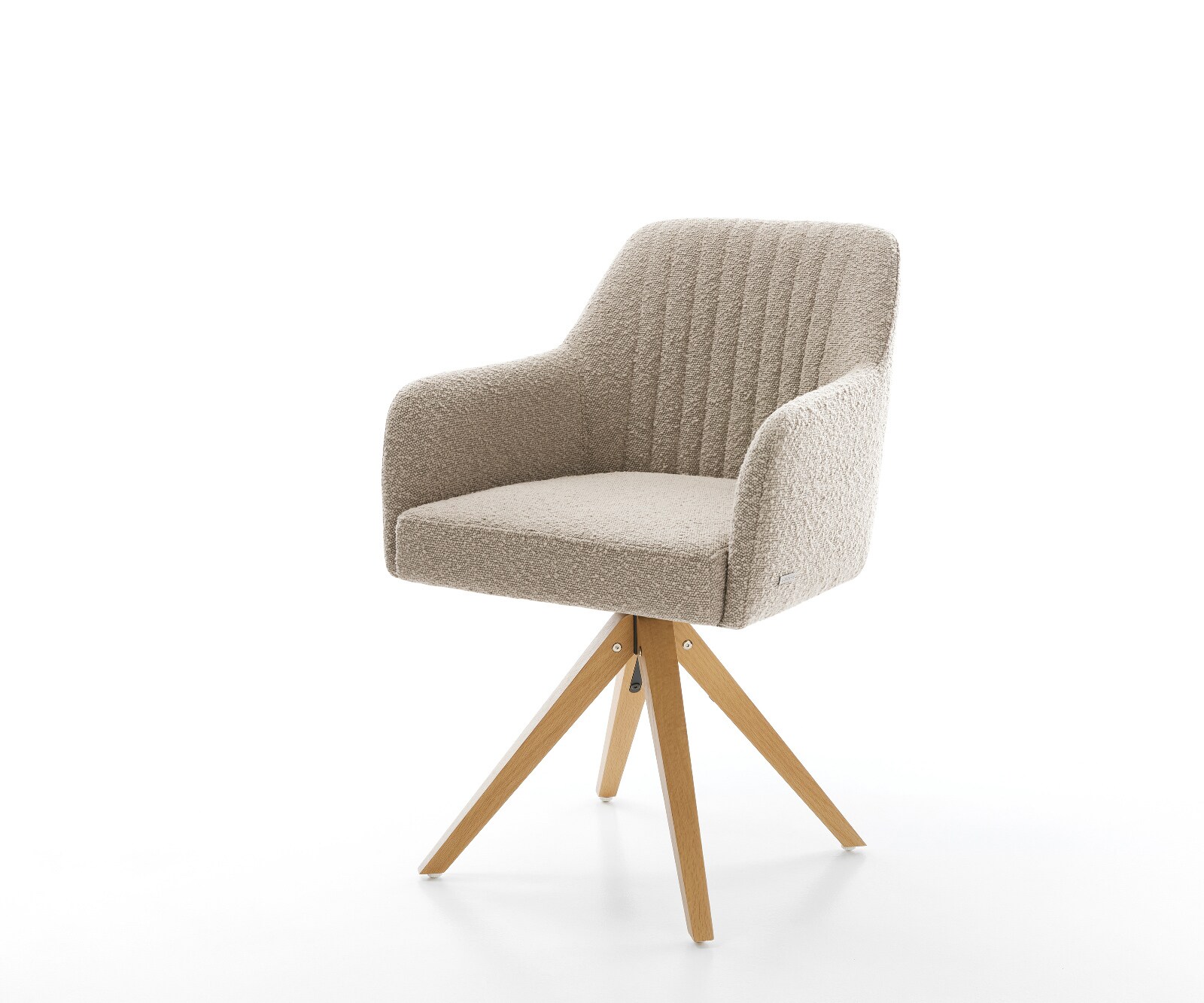 Chaise-pivotante Greg-Flex bouclé boue pied en bois angulaire naturel pivotement sur 180° ressorts ensachés 1