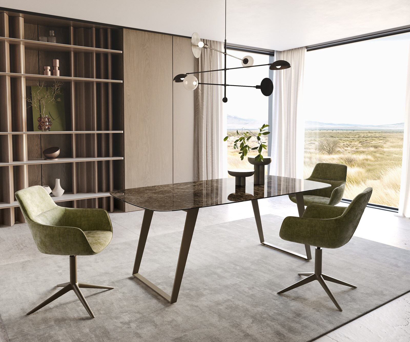 Table à manger Edge Boot 200x100 Laminam® Emperador Extra Lucidato Marron foncé Métal finition à effet Titane incliné 4 Table à manger Edge Boot 200x100 Laminam® Emperador Extra Lucidato Marron foncé Métal finition à effet Titane incliné 4