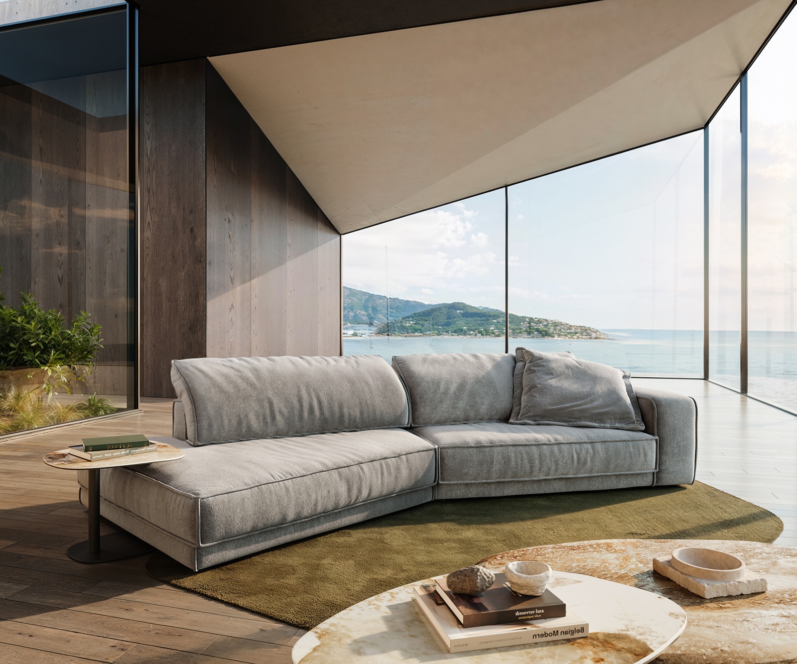 Grand canapé Snoosh 400x150 cm Tissu structuré Soft Gris méridienne gauche Grand canapé Snoosh 400x150 cm Tissu structuré Soft Gris méridienne gauche