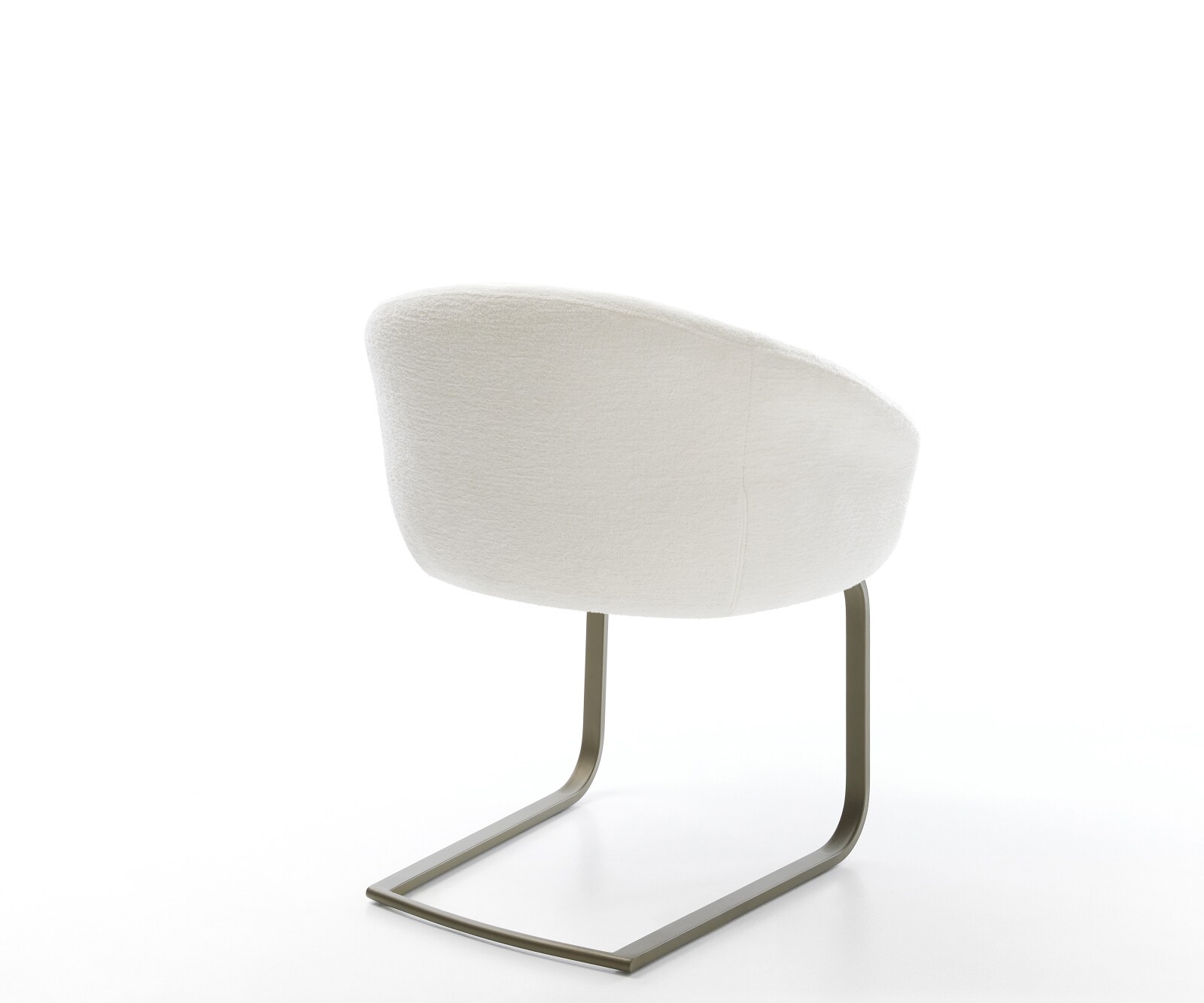 Cantilever Vinka-Flex avec accoudoirs bouclé doux beige pied cantilever plat aspect titane resorts ensachés 5