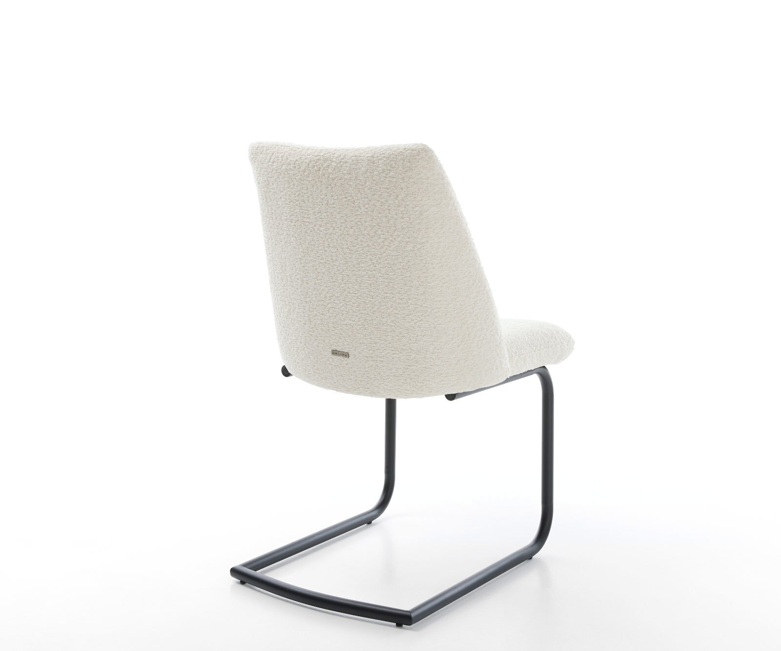 Cantilever Elso-Flex bouclé blanc pied cantilever rond noir ressorts ensachés 5