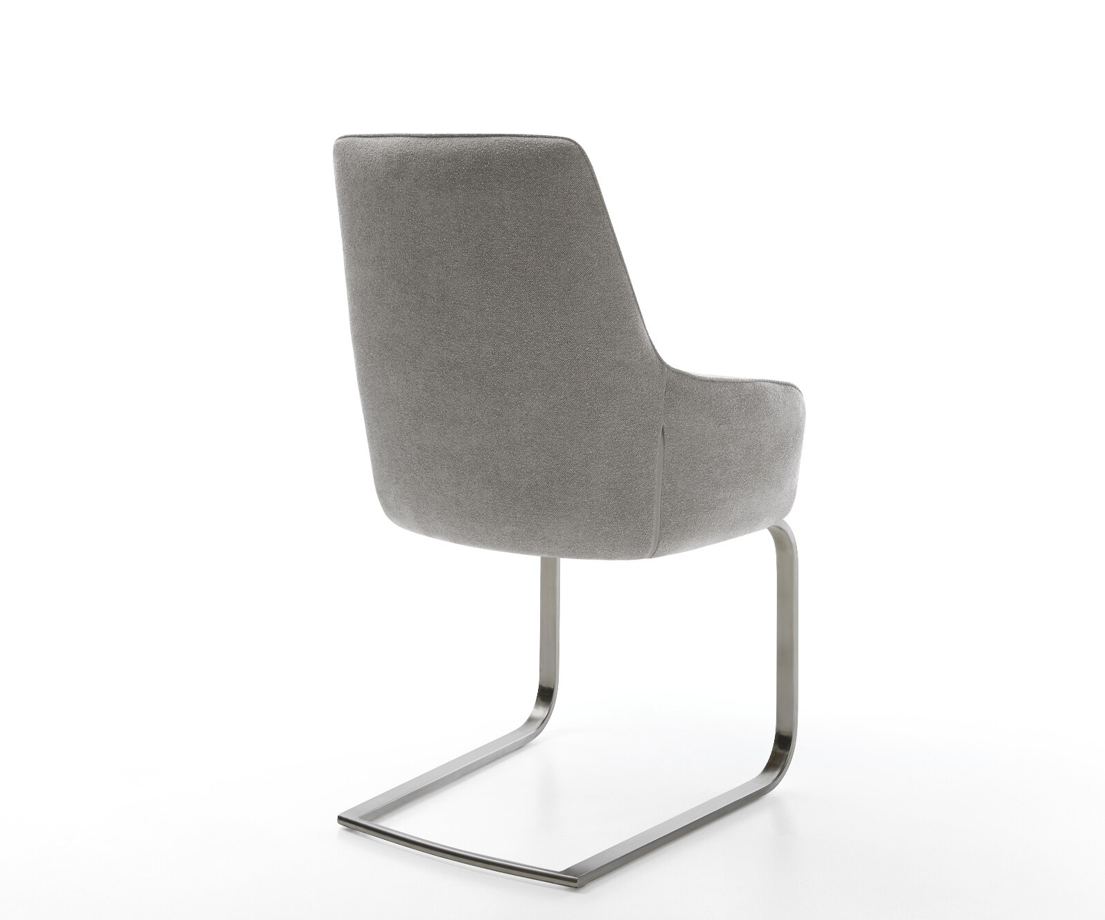 Cantilever Zelia-Flex avec accoudoirs tissu structuré doux gris pied cantilever plat grafiete ressorts ensachés 5