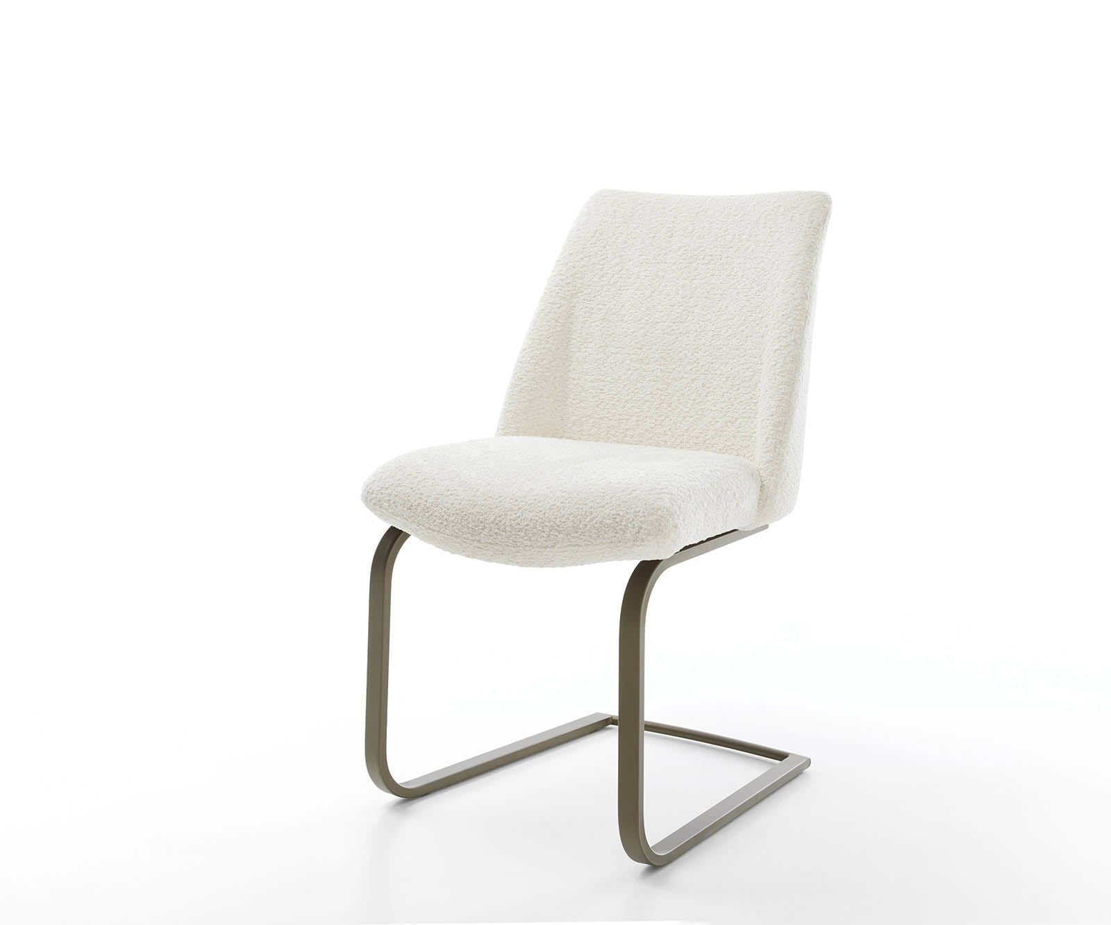 Cantilever Elso-Flex bouclé blanc pied cantilever plat aspect titane ressorts ensachés Cantilever Elso-Flex bouclé blanc pied cantilever plat aspect titane ressorts ensachés