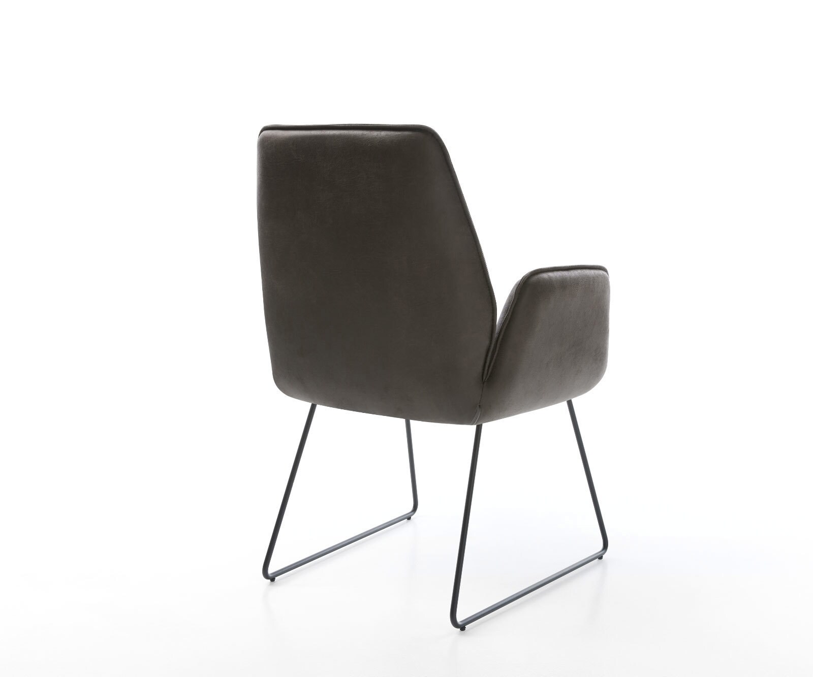 Chaise-de-salle-à-manger Zoa-Flex microvelours anthracite vintage pied trapèze noir ressorts ensachés 4 Chaise-de-salle-à-manger Zoa-Flex microvelours anthracite vintage pied trapèze noir ressorts ensachés 4