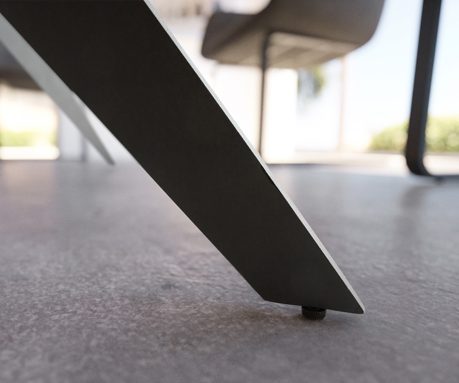 Table-à-manger Edona 160/200x90 cm look céramique gris métal extensible 6 Table-à-manger Edona 160/200x90 cm look céramique gris métal extensible 6