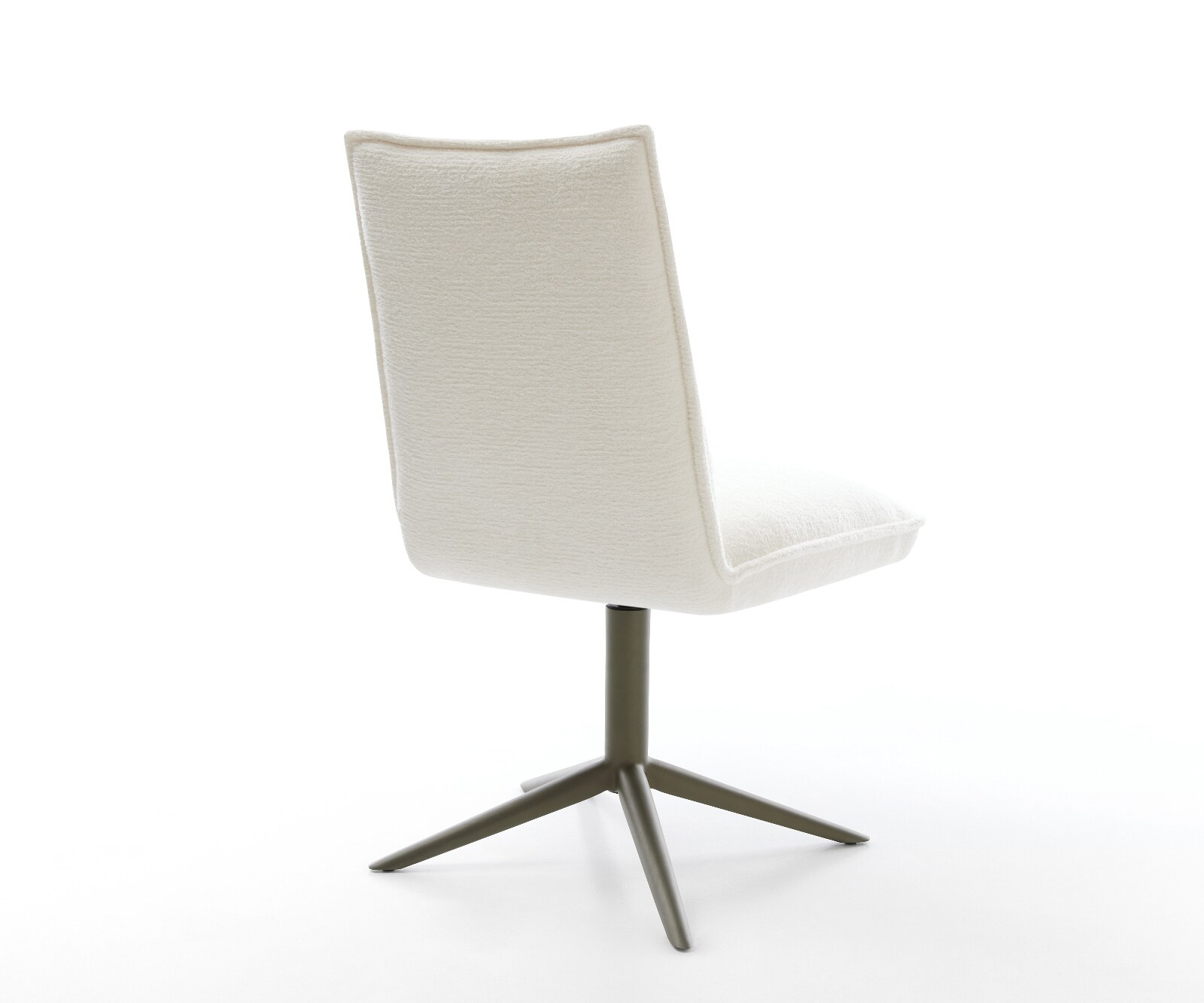 Chaise-pivotante Lelio-Flex bouclé doux beige pied de chaise 4 branches aspect titane pivotement sur 360° fonction bascule resorts ensachés 5