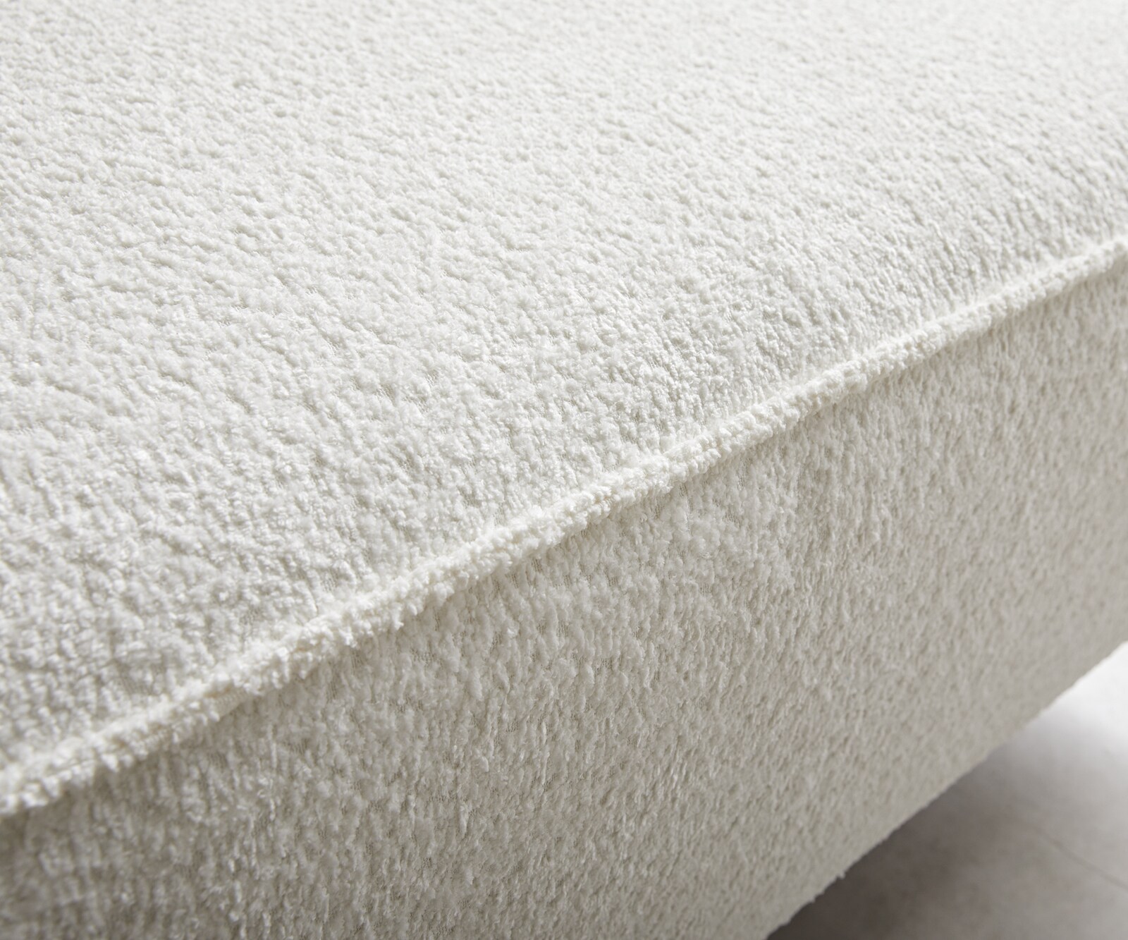 Canapé d'angle Sirpio 230x150 cm Bouclee Crème-blanc Recamiere variable avec Tabouret 4