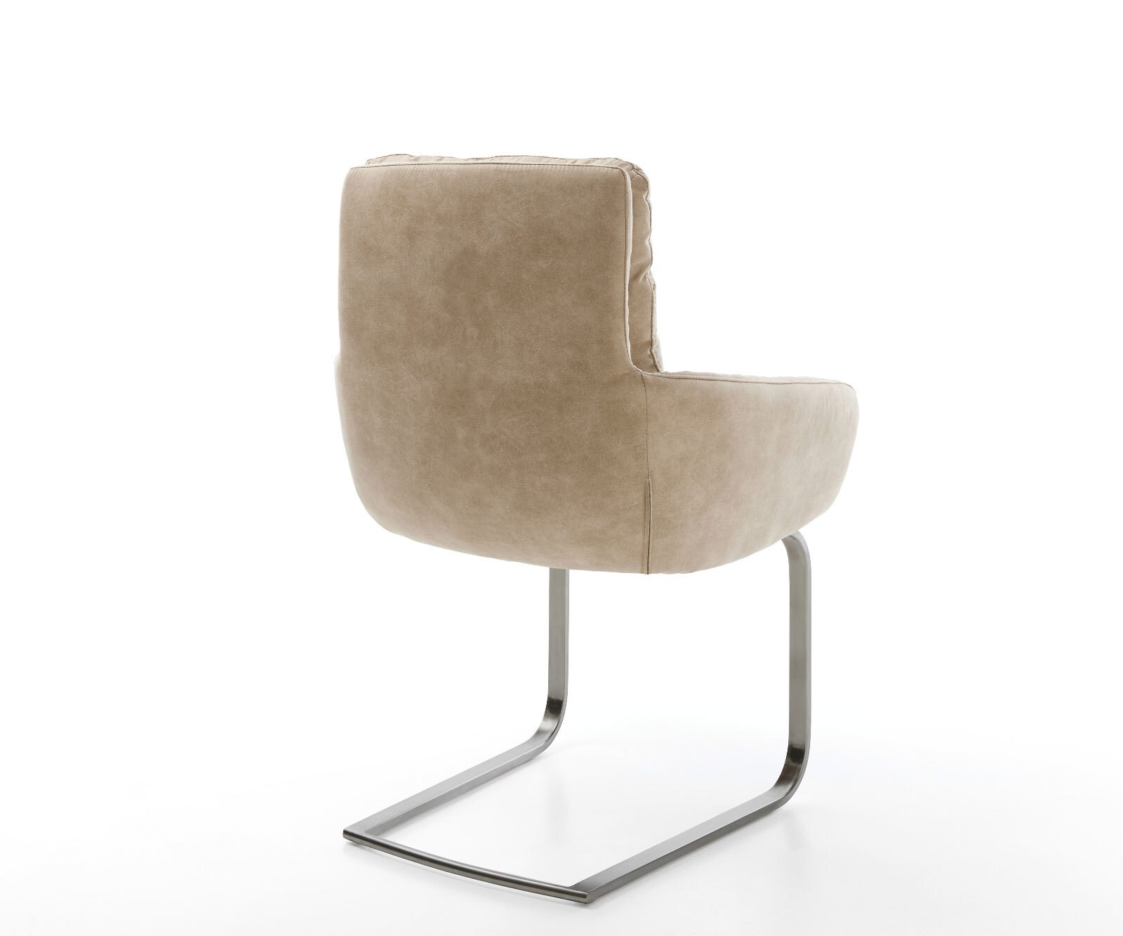Cantilever Abelia-Flex avec accoudoirs microvelours beige vintage pied cantilever plat grafiete 5
